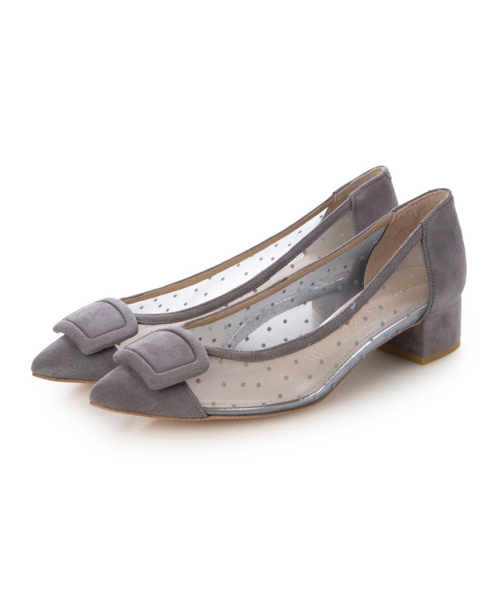【モード エ ジャコモ/MODE ET JACOMO】のMODE ET JACOMO バックルチュールパンプス インテリア・キッズ・メンズ・レディースファッション・服の通販 founy(ファニー) 　ファッション　Fashion　レディースファッション　Fashion for Women　バッグ　Bags　グリッター　Glitter, Sparkle　シューズ　Shoes, Footwear　チュール　Tulip, Tulip Motif　デニム　Denim, Jeans Material　ドット　Polka Dot, Dot Pattern　ボトム　Bottoms, Lower Wear　ミックス　Mix, Mixed Style　モチーフ　Motif, Design Theme　ビジネス 仕事 通勤　Business / Work / Commuting　日本製　Made In Japan　結婚式　Wedding　グレー|ID: prp329100004867172 ipo3291000000036255769