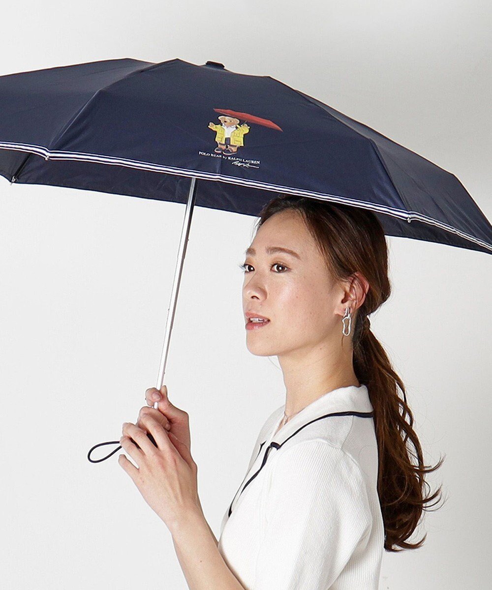 【ムーンバット/MOONBAT】の【ポロベア/コンパクトミニ】POLO RALPH LAUREN(ポロ ラルフローレン) ツイル無地×レインベア インテリア・キッズ・メンズ・レディースファッション・服の通販 founy(ファニー) 　ファッション　Fashion　レディースファッション　Fashion for Women　レイングッズ・傘・晴雨兼用傘　Umbrellas & Rain Gear　アイビー　Ivy Pattern　コンパクト　Compact, Small Size　傘　Umbrella, Parasol　ツイル　Twist, Twisted Detail　トリミング　Trimming, Decorative Edge　トレンド　Trend, Trending Now　ニューヨーク　New York, NYC Style　無地　Plain, Solid Color　ネイビーブルー|ID: prp329100004867181 ipo3291000000036255833