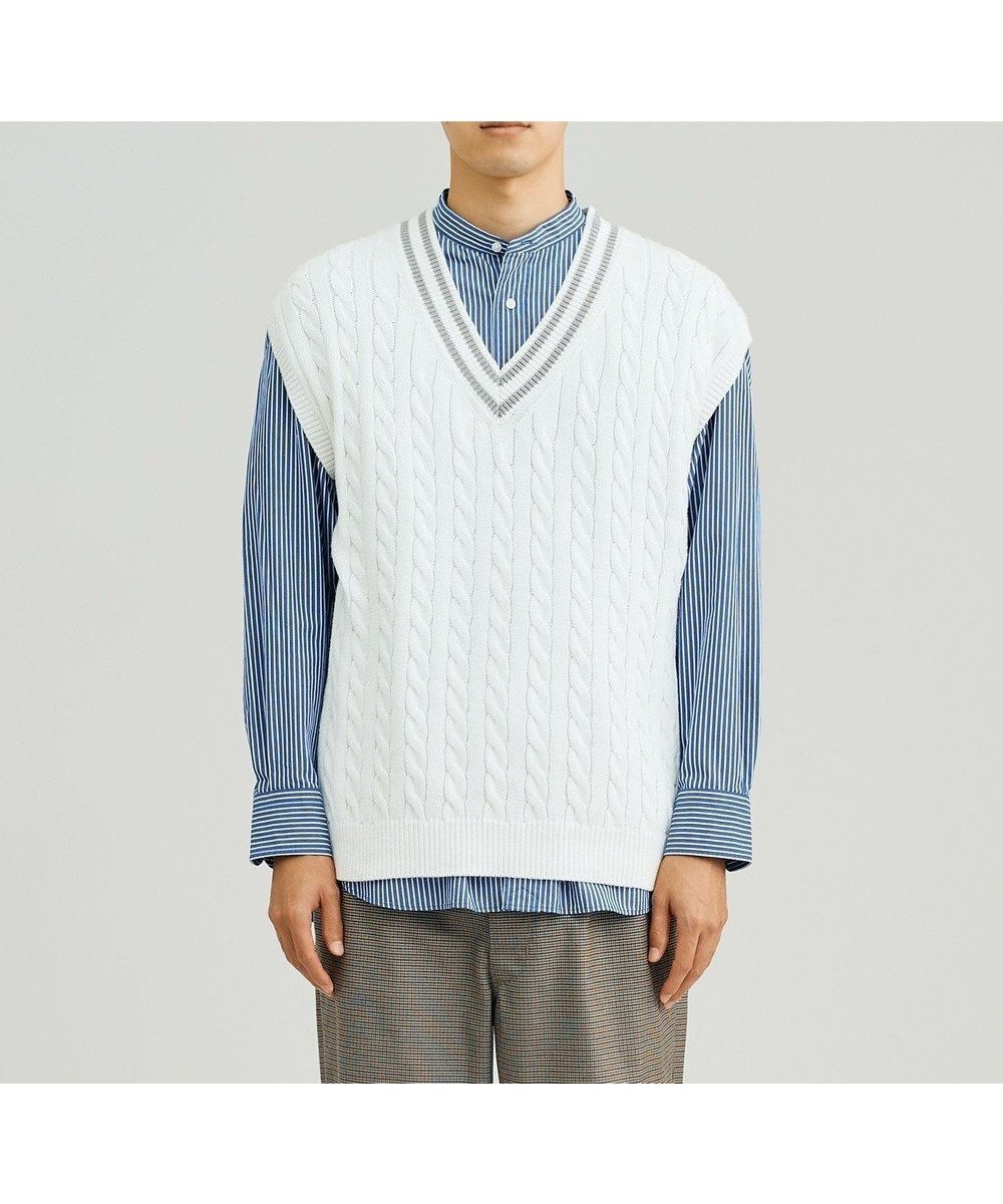 【ジェイプレスヨークストリート/J.PRESS YORK STREET】の【UNISEX】チルデンニット ベスト 人気、トレンドファッション・服の通販 founy(ファニー) 　ファッション　Fashion　レディースファッション　Fashion for Women　アウター　Coat / Outerwear Collection　トップス・カットソー　Cut & Sew Tops　ニット　Knit Tops & Sweaters　ベスト&ジレ / 重ね着スタイル　Vests & Gilets　ユニセックス　Unisex, Genderless　ベスト　Vest, Waistcoat　ボトム　Bottoms, Lower Wear　夏　Summer　S/S・春夏　SS, Spring/Summer, Warm Season　A/W・秋冬　Autumn/Winter　 other-1|ID: prp329100004867189 ipo3291000000036255869