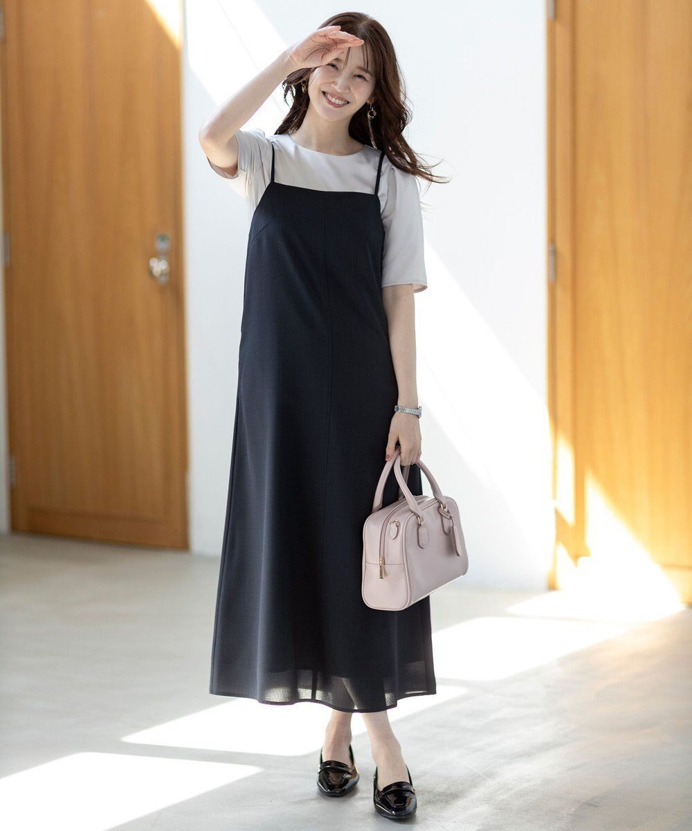 【エニィ スィス/any SiS】の【接触冷感・速乾・UVカット・洗える】スイートクール キャミワンピース インテリア・キッズ・メンズ・レディースファッション・服の通販 founy(ファニー) 　ファッション　Fashion　レディースファッション　Fashion for Women　ワンピース　Dresses　キャミソールワンピース　Camisole Dresses　インナー　Innerwear　春　Spring　洗える　Machine Washable　秋　Autumn　カットソー　Cut and Sewn Top　キャミワンピース　Cami Dress, Slip Dress　ジャケット　Jacket, Outerwear　タンク　Tank Top, Sleeveless Top　フレア　Flare, Flared　ポケット　Pocket, Pocket Detail　リラックス　Relax, Relaxed Fit　ロング　Long, Long-Length　ワイド　Wide, Wide Fit　S/S・春夏　SS, Spring/Summer, Warm Season　おすすめ　Recommended / Our Picks　夏　Summer　エレガント 上品　Elegant　新作・新入荷　New Arrivals / New In　ネイビー|ID: prp329100004867196 ipo3291000000036255911