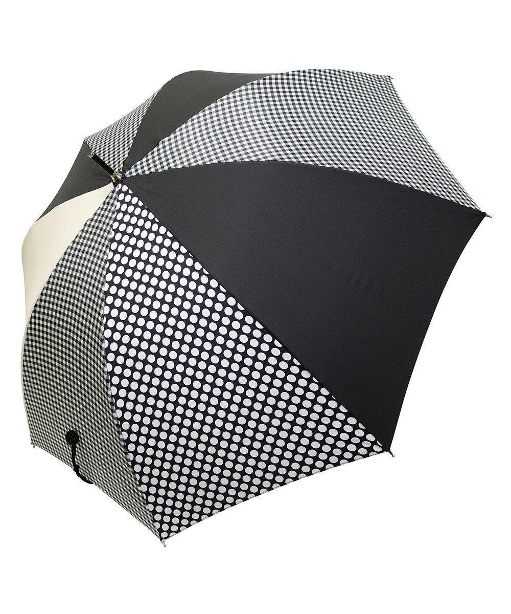 【プラスリング/+RING】のレディース向け プラスリング 長傘60cm BLK/GNG T1290 インテリア・キッズ・メンズ・レディースファッション・服の通販 founy(ファニー) 　ファッション　Fashion　レディースファッション　Fashion for Women　レイングッズ・傘・晴雨兼用傘　Umbrellas & Rain Gear　おすすめ　Recommended / Our Picks　ギンガム　Gingham, Gingham Fabric　グラス　Glass, Eyewear　ラップ　Wrap, Wrap Design　傘　Umbrella, Parasol　黒|ID: prp329100004867210 ipo3291000000036256000