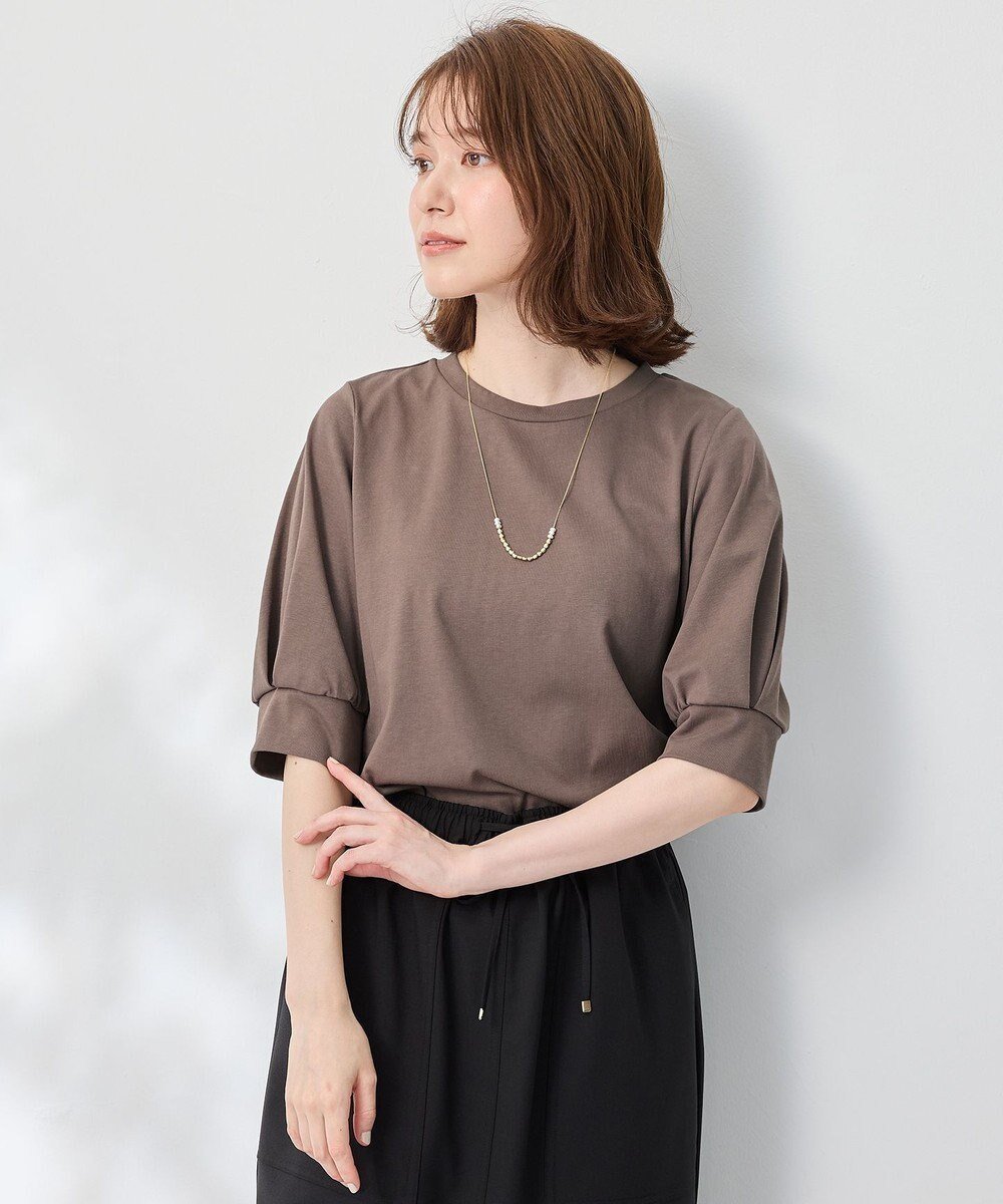 【エニー/ANY】のパフスリーブプルオーバー インテリア・キッズ・メンズ・レディースファッション・服の通販 founy(ファニー) 　ファッション　Fashion　レディースファッション　Fashion for Women　トップス・カットソー　Cut & Sew Tops　シャツ・ブラウス・オフィスカジュアル　Elegant Blouses & Button-Ups　ロングTシャツ・Tシャツ　Longline T-Shirts & Tees　カジュアルプルオーバー・ニットトップス　Pullovers & Knit Tops / Casual Pullovers　カットソー・ベーシックTシャツ　Cut-and-Sewn Tops / Stretch Tees & Basics　おすすめ　Recommended / Our Picks　インナー　Innerwear　エレガント 上品　Elegant　カットソー　Cut and Sewn Top　サロペット　Overalls, Salopette　ストレッチ　Stretch, Stretchy Fabric　スリーブ　Sleeve, Long Sleeve / Short Sleeve　バランス　Balance, Style Balance　フェミニン　Feminine, Girly　夏　Summer　春　Spring　S/S・春夏　SS, Spring/Summer, Warm Season　モカ|ID: prp329100004867226 ipo3291000000036256114