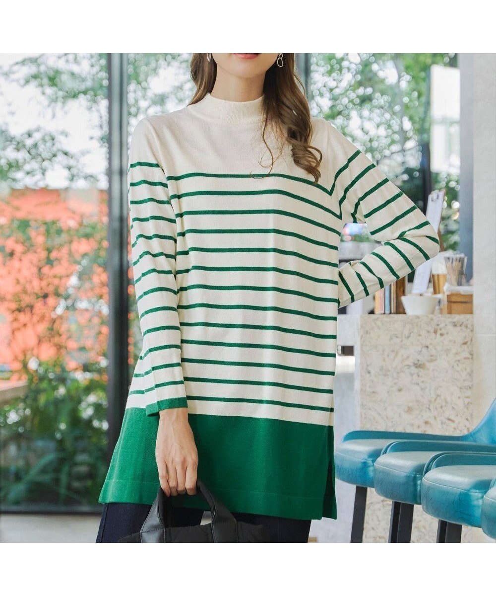 【ティアクラッセ/Tiaclasse】の【洗える】ボーダーニットチュニック 人気、トレンドファッション・服の通販 founy(ファニー) 　ファッション　Fashion　レディースファッション　Fashion for Women　トップス・カットソー　Cut & Sew Tops　ニット　Knit Tops & Sweaters　アクセサリー　Fashion Accessories　ウォッシャブル　Machine Washable　春　Spring　洗える　Machine Washable　秋　Autumn　ストライプ　Stripe, Striped Pattern　ストレート　Straight, Straight Cut　スリット　Slit, Slit Detail　スリーブ　Sleeve, Long Sleeve / Short Sleeve　セーター　Sweater, Knitwear　チュニック　Tunic, Long Top　ベーシック　Basic, Essential　ボーダー　Border, Stripe　ポケット　Pocket, Pocket Detail　無地　Plain, Solid Color　ロング　Long, Long-Length　冬　Winter / This Winter　A/W・秋冬　Autumn/Winter　再入荷　Restock / Back in Stock　新作・新入荷　New Arrivals / New In　 other-1|ID: prp329100004867227 ipo3291000000036256115