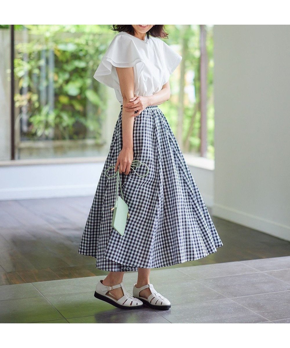 【エニー/ANY】の【ウエストゴム/ポケット付】シャンブレーライク フレアスカート インテリア・キッズ・メンズ・レディースファッション・服の通販 founy(ファニー) ファッション Fashion レディースファッション Fashion for Women スカート Skirts Aライン・フレアスカート A-Line & Flared Skirts 春 Spring カットソー Cut and Sewn Top スタイリッシュ Stylish, Fashionable スマート Smart, Elegant トレンド Trend, Trending Now フラット Flat, Flat Shoes フレア Flare, Flared ポケット Pocket, Pocket Detail ロング Long, Long-Length S/S・春夏 SS, Spring/Summer, Warm Season 夏 Summer ギンガム|ID: prp329100004867232 ipo3291000000036256158
