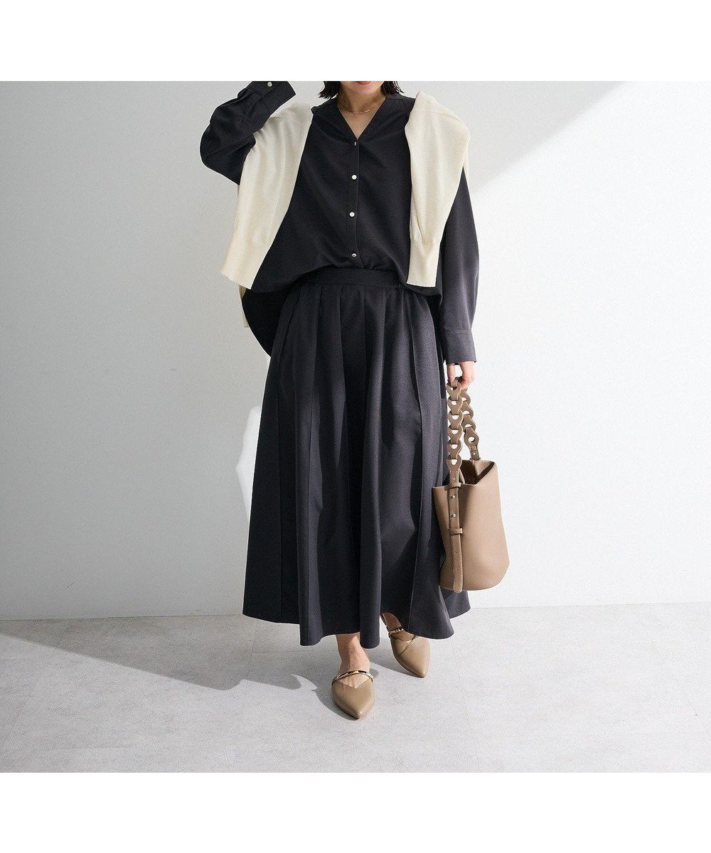 【グリーンパークス/Green Parks】のSET2点スキッパーブラウス+プリーツスカート インテリア・キッズ・メンズ・レディースファッション・服の通販 founy(ファニー) 　ファッション　Fashion　レディースファッション　Fashion for Women　スカート　Skirts　プリーツスカート / 上品フェミニンスタイル　Pleated Skirts　ジャケット　Jacket, Outerwear　スキッパー　Skipper, Open Collar　セットアップ　Set-Up, Coordinated Outfit　セレモニー　Ceremony　プリーツ　Pleats, Pleated　ポケット　Pocket, Pocket Detail　エレガント 上品　Elegant　夏　Summer　春　Spring　S/S・春夏　SS, Spring/Summer, Warm Season　Charcoal Gray|ID: prp329100004867250 ipo3291000000036256258
