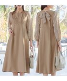 【ティアクラッセ/Tiaclasse】のドット柄コンビバックリボンタックワンピース 人気、トレンドファッション・服の通販 founy(ファニー) ファッション Fashion レディースファッション Fashion for Women ワンピース Dresses ウォッシャブル Machine Washable 春 Spring 洗える Machine Washable 秋 Autumn コンビ Combo, Combination Style スリーブ Sleeve, Long Sleeve / Short Sleeve ドッキング Docking, Mixed Material ドット Polka Dot, Dot Pattern 長袖 Long Sleeve, Full Sleeve バランス Balance, Style Balance フェミニン Feminine, Girly フレア Flare, Flared ポケット Pocket, Pocket Detail 無地 Plain, Solid Color ラウンド Round, Round Neck リボン Ribbon, Bow ロング Long, Long-Length 楽ちん Easy Fit, Comfortable S/S・春夏 SS, Spring/Summer, Warm Season 夏 Summer エレガント 上品 Elegant ビジネス 仕事 通勤 Business / Work / Commuting thumbnail ベージュ|ID: prp329100004867251 ipo3291000000036256262