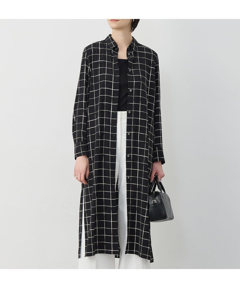 【アイシービー/iCB】の【30th ANNIVERSARY】 ウィンドウペンプリント シャツワンピース インテリア・キッズ・メンズ・レディースファッション・服の通販 founy(ファニー) 　ファッション　Fashion　レディースファッション　Fashion for Women　ワンピース　Dresses　シャツワンピース / 1枚で着映えコーデ　Shirt Dresses　春　Spring　コレクション　Collection, Seasonal Line　ニューヨーク　New York, NYC Style　プリント　Print, Printed Pattern　リラックス　Relax, Relaxed Fit　S/S・春夏　SS, Spring/Summer, Warm Season　夏　Summer　エレガント 上品　Elegant　2025年　2025　2025-2026秋冬・A/W　Autumn/Winter 2025–26 AW25–26　2026年　2026　ブラック×アイボリー|ID: prp329100004867259 ipo3291000000036256292