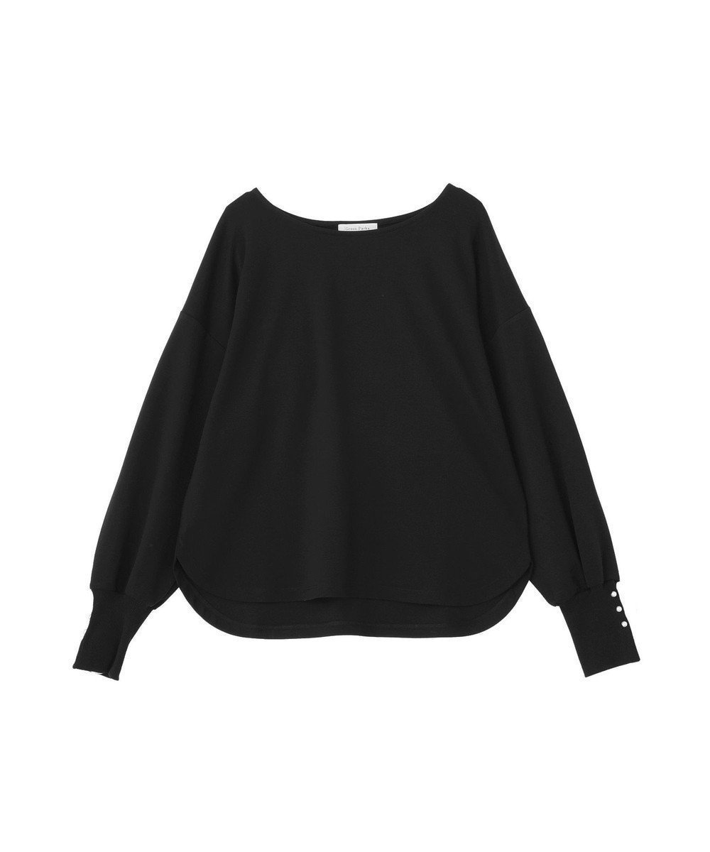 【グリーンパークス/Green Parks】のパールスリーブカットプルオーバー インテリア・キッズ・メンズ・レディースファッション・服の通販 founy(ファニー) 　ファッション　Fashion　レディースファッション　Fashion for Women　トップス・カットソー　Cut & Sew Tops　シャツ・ブラウス・オフィスカジュアル　Elegant Blouses & Button-Ups　ロングTシャツ・Tシャツ　Longline T-Shirts & Tees　カジュアルプルオーバー・ニットトップス　Pullovers & Knit Tops / Casual Pullovers　カットソー・ベーシックTシャツ　Cut-and-Sewn Tops / Stretch Tees & Basics　春　Spring　カットソー　Cut and Sewn Top　シンプル　Simple, Minimal　デニム　Denim, Jeans Material　定番　Standard, Basic Item　なめらか　Smooth, Silky Texture　パール　Pearl, Pearl Accent　ボトム　Bottoms, Lower Wear　ポケット　Pocket, Pocket Detail　ラウンド　Round, Round Neck　ワンポイント　One Point, Statement Accent　S/S・春夏　SS, Spring/Summer, Warm Season　おすすめ　Recommended / Our Picks　夏　Summer　エレガント 上品　Elegant　ビジネス 仕事 通勤　Business / Work / Commuting　Black|ID: prp329100004867261 ipo3291000000036256297