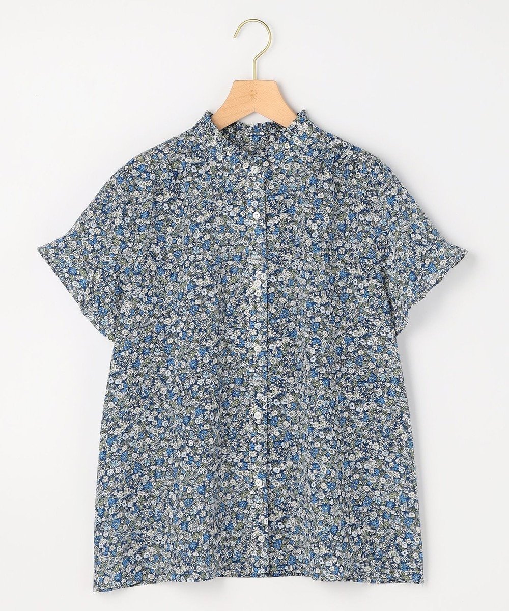 【組曲/KUMIKYOKU】の【先行予約】フラワーガーデンプリント ブラウス インテリア・キッズ・メンズ・レディースファッション・服の通販 founy(ファニー) 　ファッション　Fashion　レディースファッション　Fashion for Women　トップス・カットソー　Cut & Sew Tops　シャツ・ブラウス・オフィスカジュアル　Elegant Blouses & Button-Ups　春　Spring　シャドー　Shadow, Subtle Pattern　シンプル　Simple, Minimal　スリーブ　Sleeve, Long Sleeve / Short Sleeve　セットアップ　Set-Up, Coordinated Outfit　チェック　Check, Plaid, Tartan　フリル　Frill, Ruffle　フレア　Flare, Flared　フレンチ　French, French Style　プリント　Print, Printed Pattern　S/S・春夏　SS, Spring/Summer, Warm Season　夏　Summer　エレガント 上品　Elegant　ブルー系5|ID: prp329100004867286 ipo3291000000036256410