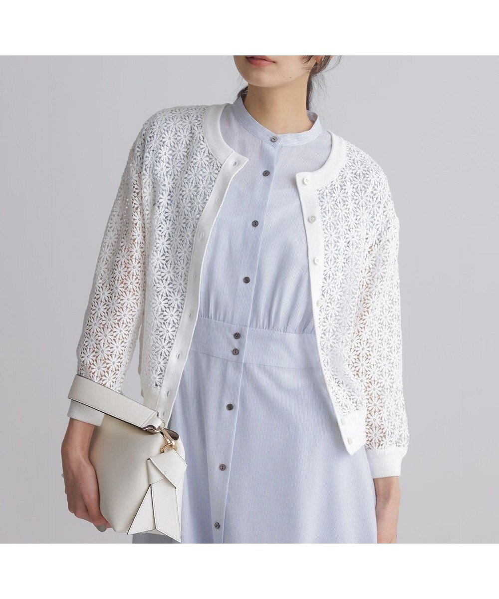 【組曲/KUMIKYOKU】の【先行予約・前後着用可】コットンフラワーレーシー カーディガン 人気、トレンドファッション・服の通販 founy(ファニー) 　ファッション　Fashion　レディースファッション　Fashion for Women　トップス・カットソー　Cut & Sew Tops　カーディガン・羽織り　Layered Style Cardigans　春　Spring　カーディガン　Cardigan, Knitwear　クロップド　Cropped, Short Length　コンパクト　Compact, Small Size　シンプル　Simple, Minimal　ストレッチ　Stretch, Stretchy Fabric　フェミニン　Feminine, Girly　モダン　Modern, Contemporary　レース　Lace, Lace Fabric　ロング　Long, Long-Length　S/S・春夏　SS, Spring/Summer, Warm Season　夏　Summer　エレガント 上品　Elegant　 other-1|ID: prp329100004867288 ipo3291000000036256425