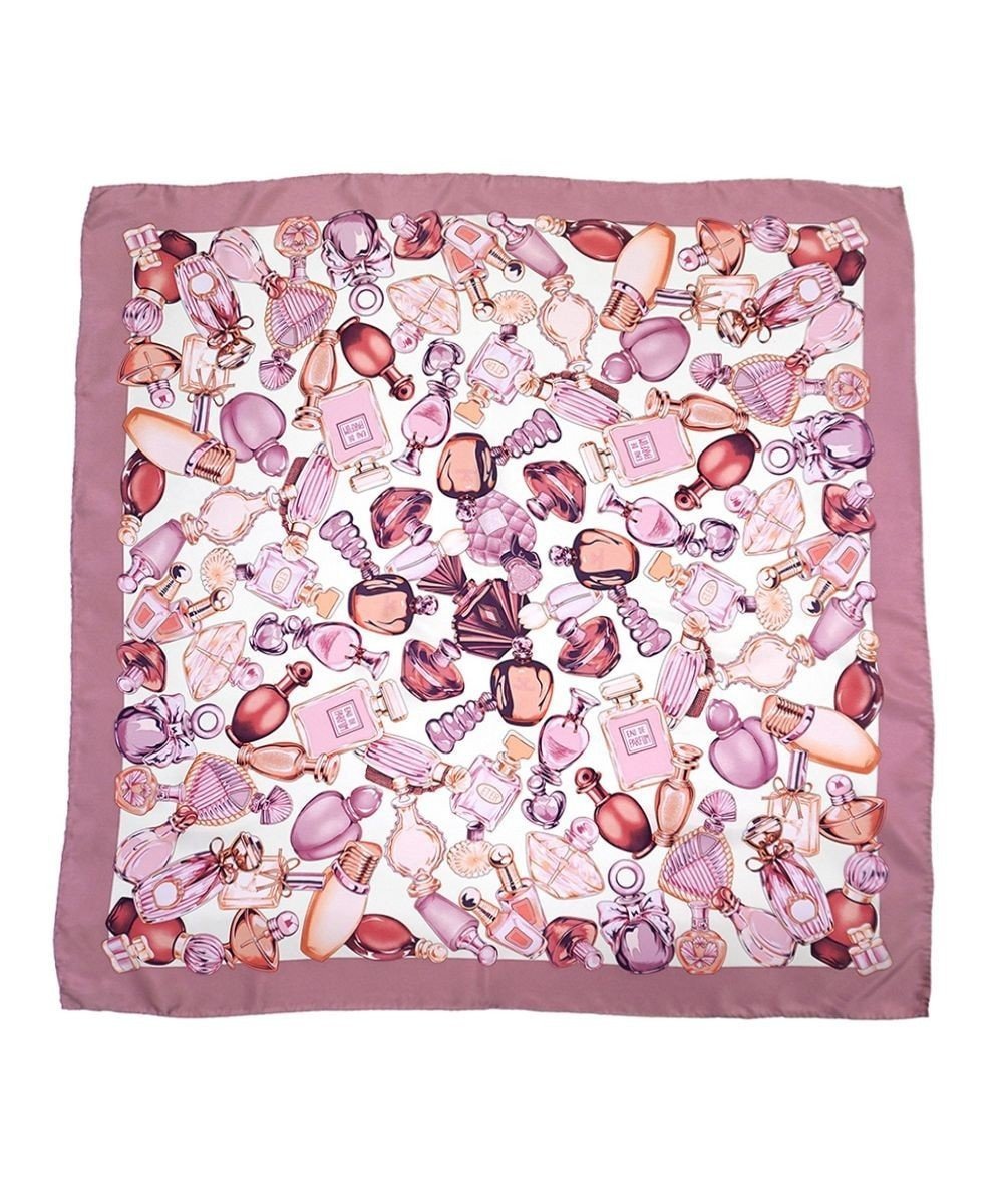 【マルカオリジナル/Marca originals】の【Marcaオリジナル】パフュームボトル 大判 シルクツイル スカーフ インテリア・キッズ・メンズ・レディースファッション・服の通販 founy(ファニー) 　ファッション　Fashion　レディースファッション　Fashion for Women　シルク　Silk, 100% Silk　スカーフ　Scarf, Neckwear　ストール　Stole, Wrap　ドレープ　Drape, Draping Fabric　ハンカチ　Handkerchief, Hanky　バンダナ　Bandana, Head Scarf　フォルム　Silhouette, Form　プリント　Print, Printed Pattern　ローズ|ID: prp329100004867333 ipo3291000000036256573