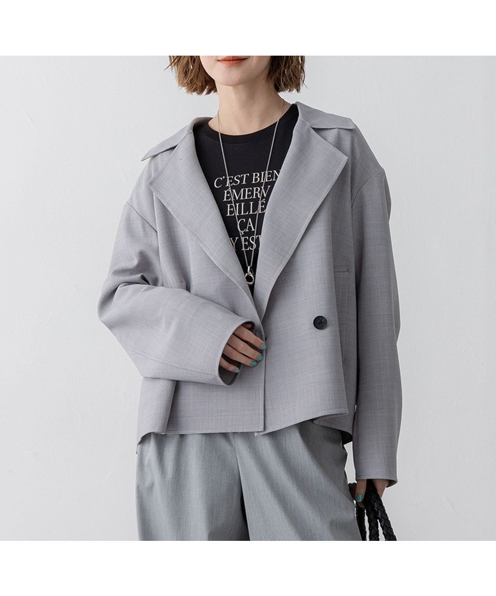 【23区/NIJYUSANKU】のTWライトリバー ショートトレンチコート インテリア・キッズ・メンズ・レディースファッション・服の通販 founy(ファニー) 　ファッション　Fashion　レディースファッション　Fashion for Women　アウター　Coat / Outerwear Collection　コート・ロングコート・ピーコート　Long Coats, Peacoats & More　レディースジャケット・軽アウター　Jackets　トレンチコート / 春秋の定番アウター　Trench Coats　2025年　2025　2025春夏・S/S　Spring/Summer 2025 SS25　ショート　Short, Short Length　ジャケット　Jacket, Outerwear　トレンド　Trend, Trending Now　リバーシブル　Reversible, Two-Sided　エレガント 上品　Elegant　夏　Summer　春　Spring　S/S・春夏　SS, Spring/Summer, Warm Season　ライトグレー系|ID: prp329100004867341 ipo3291000000036256670