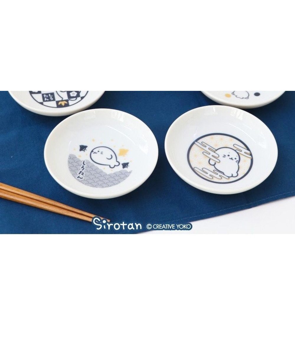 【マザーガーデン/Mother garden / GOODS】のしろたん 豆皿 5枚セット 《正面 市松 水玉 千鳥 雲》 インテリア・キッズ・メンズ・レディースファッション・服の通販 founy(ファニー) 　ガーデン　Garden, Gardening　キャラクター　Character, Licensed Characters　ギフト プレゼント　Gift / Present　水玉　Polka Dot, Dot Pattern　皿　Plate, Dish　5枚セット|ID: prp329100004867472 ipo3291000000036260306