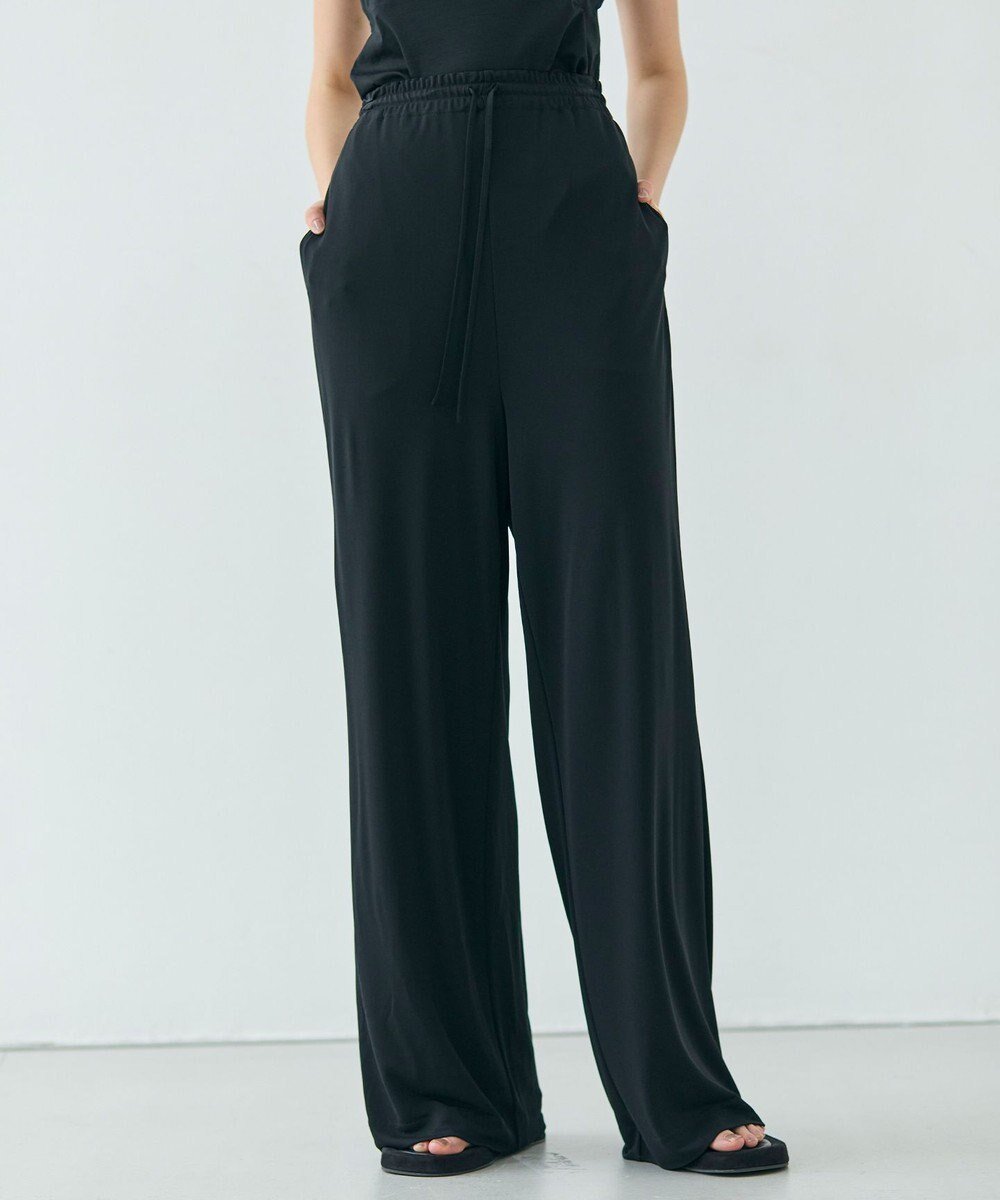 【ベイジ,/BEIGE,】の【洗える】MELLE / ハイストレッチイージーパンツ インテリア・キッズ・メンズ・レディースファッション・服の通販 founy(ファニー) 　ファッション　Fashion　レディースファッション　Fashion for Women　パンツ　Pants & Trousers　春　Spring　洗える　Machine Washable　今季　This Season, Current Season　セットアップ　Set-Up, Coordinated Outfit　とろみ　Fluid, Flowy Fabric　ドレープ　Drape, Draping Fabric　定番　Standard, Basic Item　人気　Popular, Best Seller　リラックス　Relax, Relaxed Fit　ワイド　Wide, Wide Fit　S/S・春夏　SS, Spring/Summer, Warm Season　夏　Summer　エレガント 上品　Elegant　ビジネス 仕事 通勤　Business / Work / Commuting　Black|ID: prp329100004867508 ipo3291000000036260480