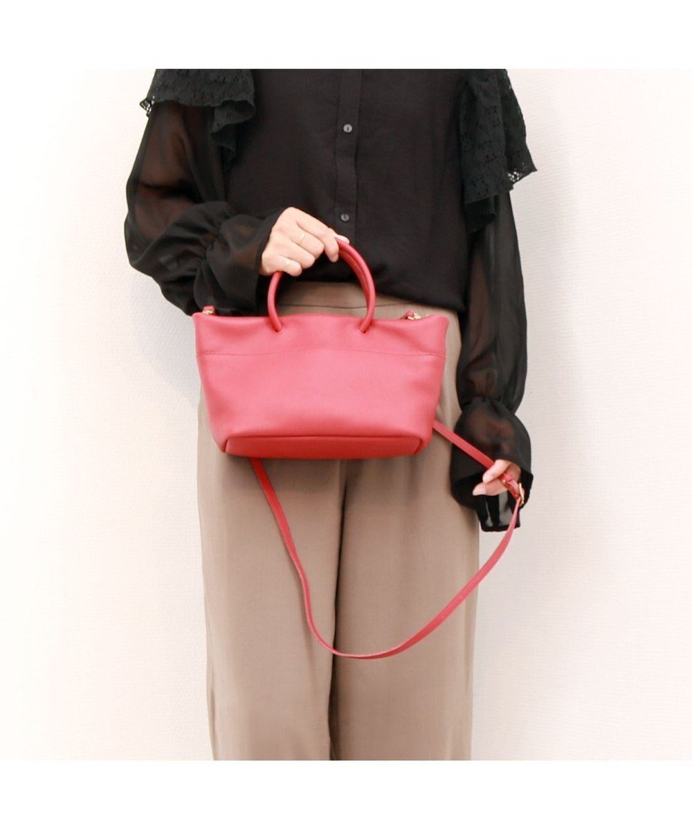 【アンビリオン/UNBILLION】のペルケ perche / 姫路レザー丸手ハンドル2wayショルダー インテリア・キッズ・メンズ・レディースファッション・服の通販 founy(ファニー) 　ファッション　Fashion　レディースファッション　Fashion for Women　おすすめ　Recommended / Our Picks　ショルダー　Shoulder, Shoulder Strap　日本製　Made In Japan　財布　Wallet, Purse　レッド|ID: prp329100004867526 ipo3291000000036260610