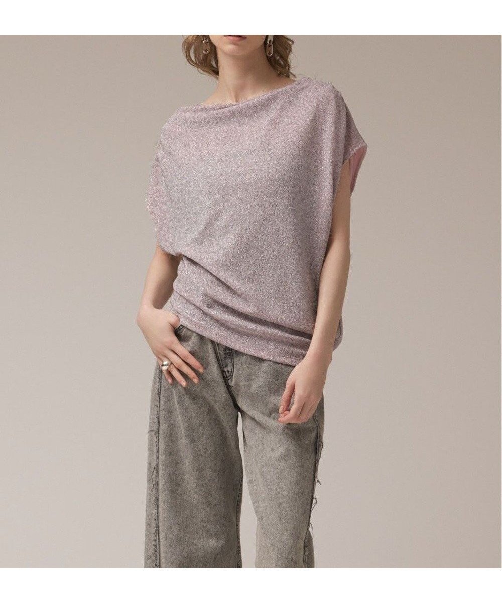 【グレース コンチネンタル/GRACE CONTINENTAL】のラメドレープカットトップ 人気、トレンドファッション・服の通販 founy(ファニー) ファッション Fashion レディースファッション Fashion for Women トップス・カットソー Cut & Sew Tops シャツ・ブラウス・オフィスカジュアル Elegant Blouses & Button-Ups ロングTシャツ・Tシャツ Longline T-Shirts & Tees カットソー・ベーシックTシャツ Cut-and-Sewn Tops / Stretch Tees & Basics イレギュラー Irregular Design カットソー Cut and Sewn Top シンプル Simple, Minimal パターン Pattern, Design Print フェミニン Feminine, Girly 夏 Summer 定番 Standard, Basic Item 春 Spring S/S・春夏 SS, Spring/Summer, Warm Season other-1|ID: prp329100004867546 ipo3291000000036260732