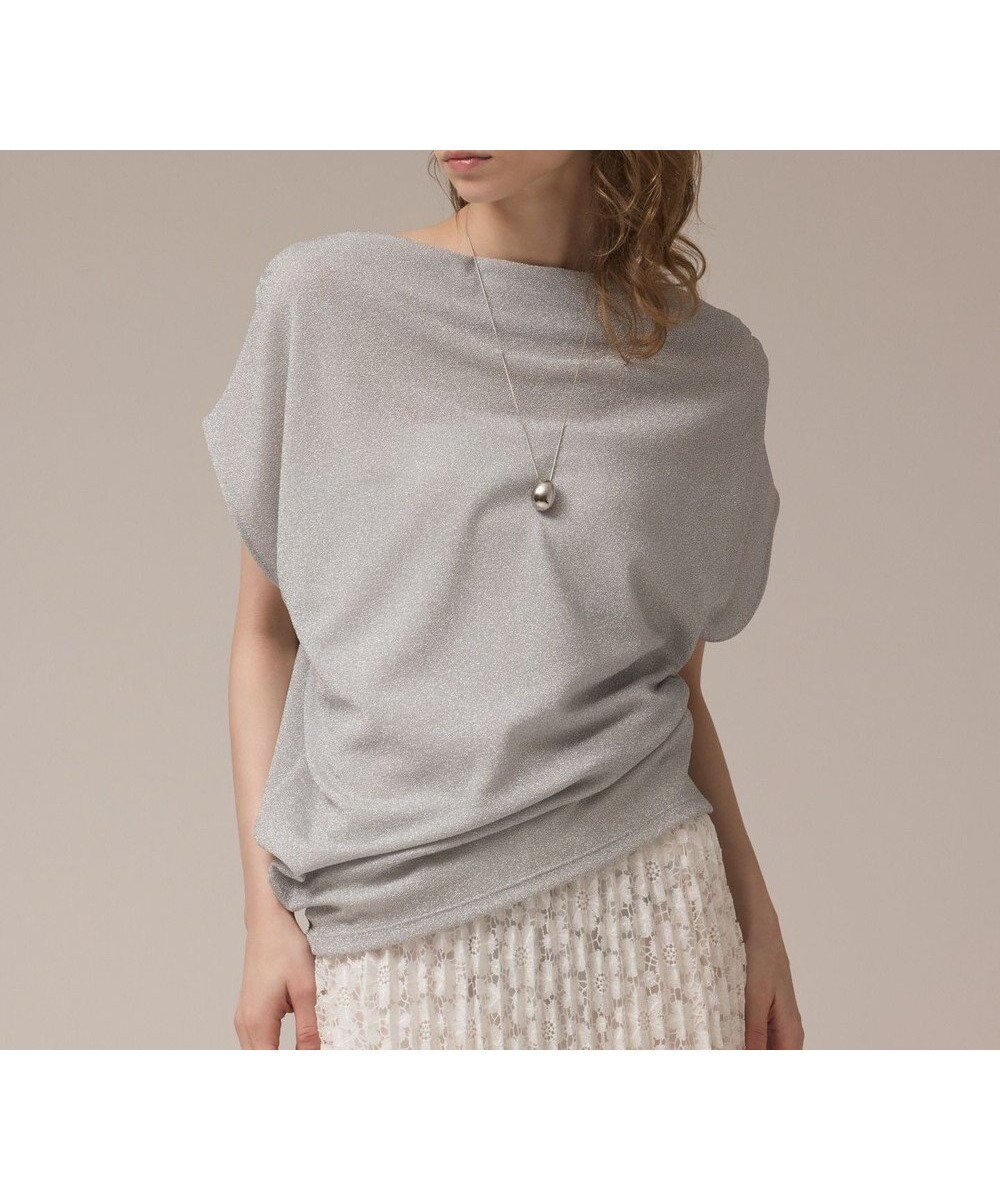 【グレース コンチネンタル/GRACE CONTINENTAL】のラメドレープカットトップ インテリア・キッズ・メンズ・レディースファッション・服の通販 founy(ファニー) ファッション Fashion レディースファッション Fashion for Women トップス・カットソー Cut & Sew Tops シャツ・ブラウス・オフィスカジュアル Elegant Blouses & Button-Ups ロングTシャツ・Tシャツ Longline T-Shirts & Tees カットソー・ベーシックTシャツ Cut-and-Sewn Tops / Stretch Tees & Basics イレギュラー Irregular Design カットソー Cut and Sewn Top シンプル Simple, Minimal パターン Pattern, Design Print フェミニン Feminine, Girly 夏 Summer 定番 Standard, Basic Item 春 Spring S/S・春夏 SS, Spring/Summer, Warm Season シルバー|ID: prp329100004867546 ipo3291000000036260735