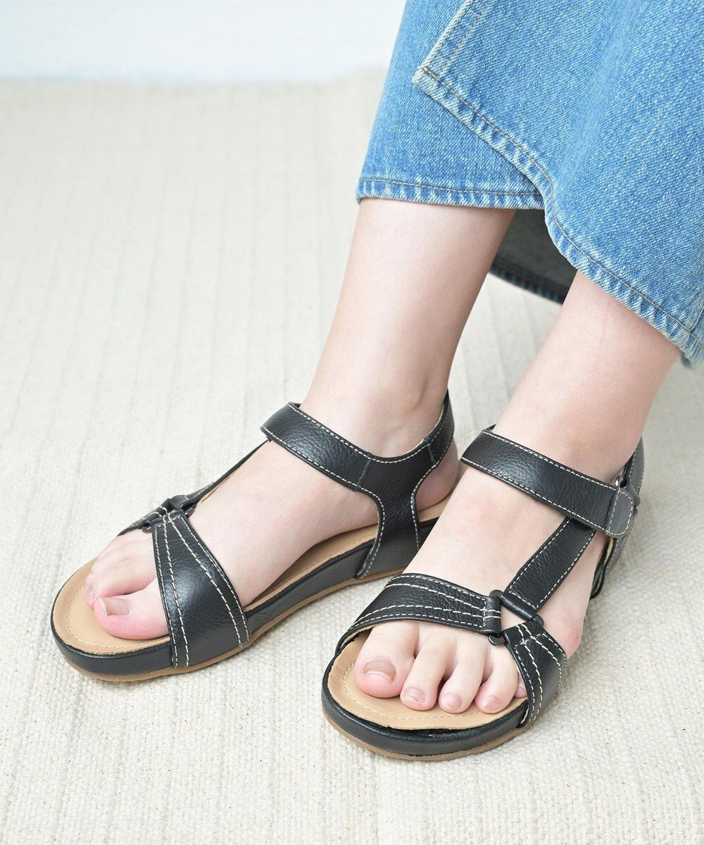 【ポインター/Pointer】の天然皮革 本革ストラップサンダル インテリア・キッズ・メンズ・レディースファッション・服の通販 founy(ファニー) 　ファッション　Fashion　レディースファッション　Fashion for Women　インソール　Shoe Insole　春　Spring　クッション　Cushion, Throw Pillow　軽量　Lightweight, Ultra Light　サンダル　Sandals, Summer Shoes　ストラップサンダル　Strappy Sandals, Strap Sandals　S/S・春夏　SS, Spring/Summer, Warm Season　夏　Summer　ブラック|ID: prp329100004867553 ipo3291000000036260872