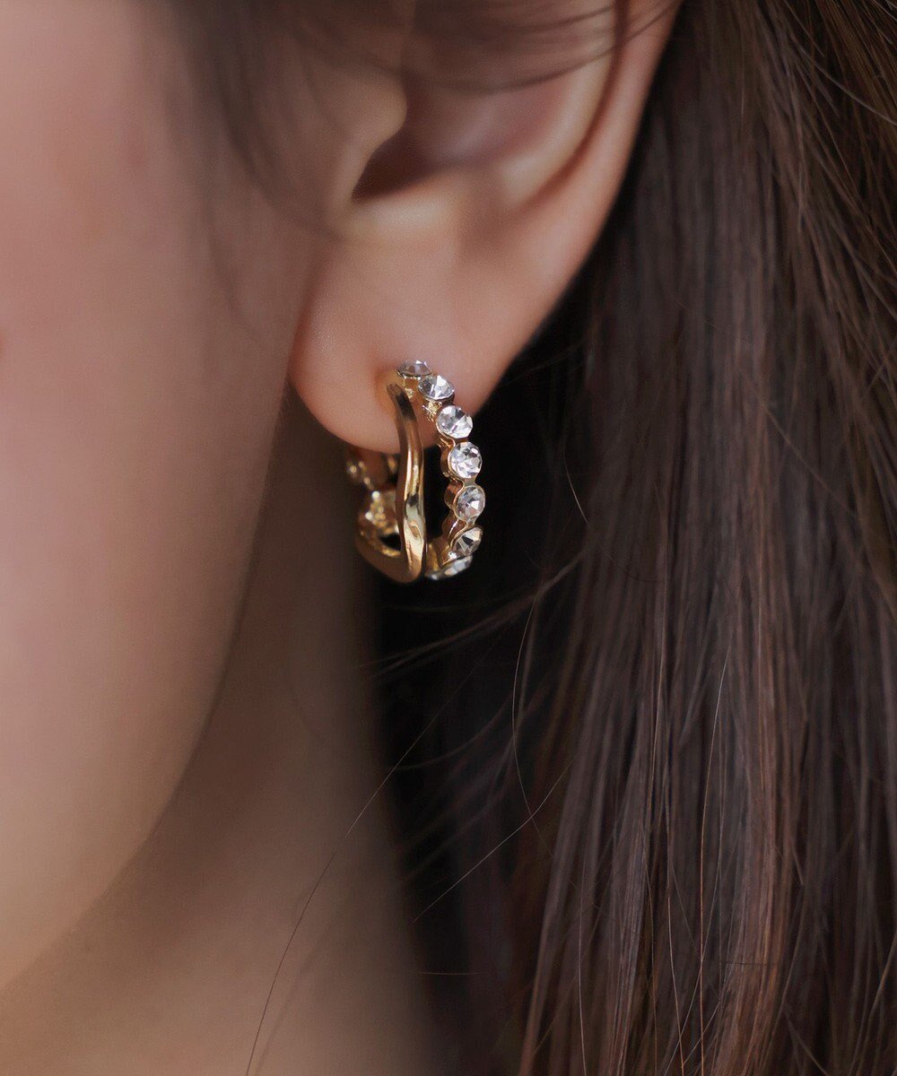 【エニィ スィス/any SiS】の2連フープ イヤリング インテリア・キッズ・メンズ・レディースファッション・服の通販 founy(ファニー) 　ファッション　Fashion　レディースファッション　Fashion for Women　ジュエリー　Jewelry　ファッションリング　Fashion Rings　イヤリング・フープ・ドロップタイプ　Hoop, Drop & Clip Earrings　アクセサリー　Fashion Accessories　イヤリング　Earrings　ストーン　Stone, Gem-Like　パール　Pearl, Pearl Accent　ビジュー　Bijou, Jewel-like Accent　フープ　Hoop, Hoop Earrings　メタル　Metal, Metal Parts　モチーフ　Motif, Design Theme　エレガント 上品　Elegant　新作・新入荷　New Arrivals / New In　ビジュー|ID: prp329100004867571 ipo3291000000036261062