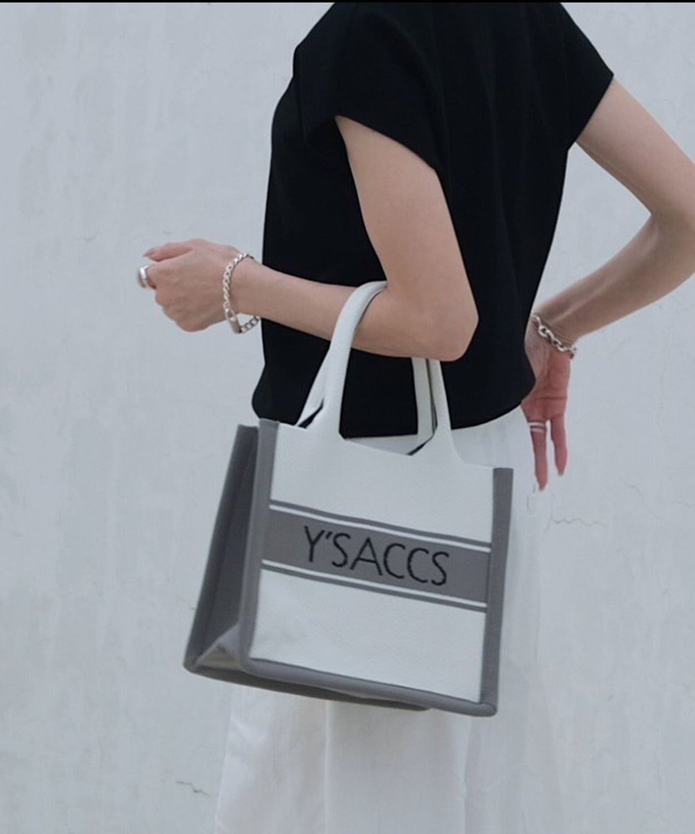 【イザック/Y'SACCS】のウォッシャブルニットトート mini インテリア・キッズ・メンズ・レディースファッション・服の通販 founy(ファニー) 　ファッション　Fashion　レディースファッション　Fashion for Women　トップス・カットソー　Cut & Sew Tops　ニット　Knit Tops & Sweaters　ウォッシャブル　Machine Washable　シンプル　Simple, Minimal　スマート　Smart, Elegant　トレンド　Trend, Trending Now　ポケット　Pocket, Pocket Detail　モノトーン　Monotone, Black and White　アイボリー|ID: prp329100004867573 ipo3291000000036261104