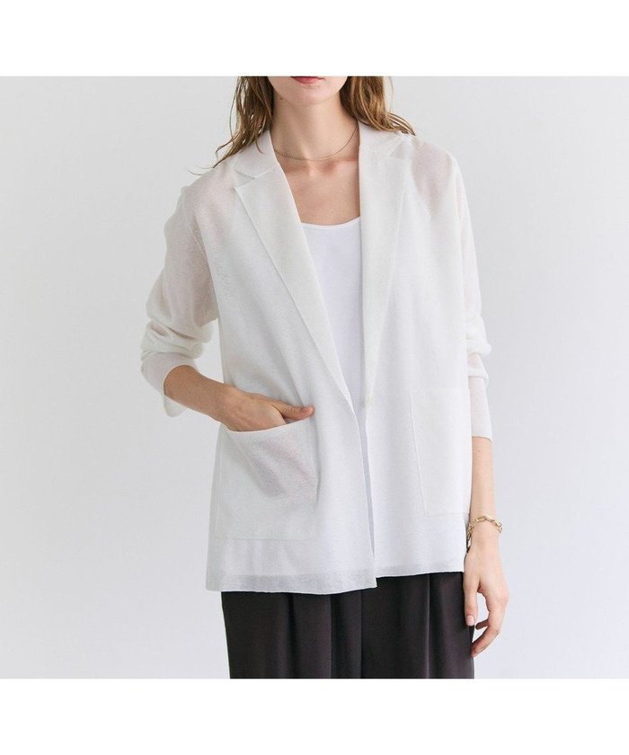 【ベイジ,/BEIGE,】のPYRRHOT / シアーコンビ ニットジャケット インテリア・キッズ・メンズ・レディースファッション・服の通販 founy(ファニー) https://founy.com/ ファッション Fashion レディースファッション Fashion for Women アウター Coat / Outerwear Collection レディースジャケット・軽アウター Jackets カーディガン Cardigan, Knitwear シアー Sheer, See-Through ジャケット Jacket, Outerwear セーター Sweater, Knitwear デニム Denim, Jeans Material ノースリーブ Sleeveless, No-Sleeve エレガント 上品 Elegant 夏 Summer S/S・春夏 SS, Spring/Summer, Warm Season A/W・秋冬 Autumn/Winter ビジネス 仕事 通勤 Business / Work / Commuting |ID: prp329100004867602 ipo3291000000036261387