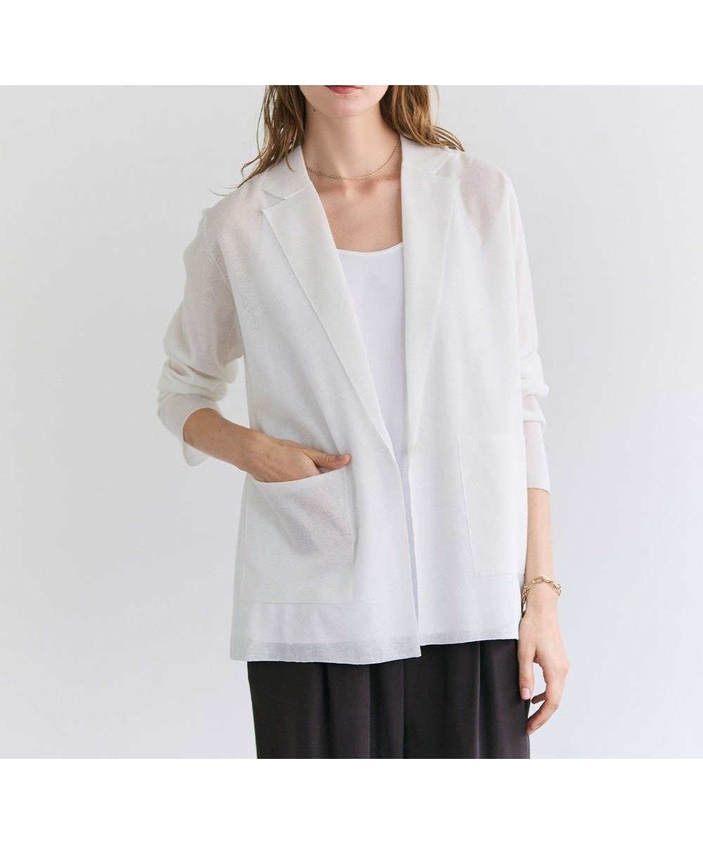 【ベイジ,/BEIGE,】のPYRRHOT / シアーコンビ ニットジャケット 人気、トレンドファッション・服の通販 founy(ファニー) 　ファッション　Fashion　レディースファッション　Fashion for Women　アウター　Coat / Outerwear Collection　レディースジャケット・軽アウター　Jackets　カーディガン　Cardigan, Knitwear　シアー　Sheer, See-Through　ジャケット　Jacket, Outerwear　セーター　Sweater, Knitwear　デニム　Denim, Jeans Material　ノースリーブ　Sleeveless, No-Sleeve　エレガント 上品　Elegant　夏　Summer　S/S・春夏　SS, Spring/Summer, Warm Season　A/W・秋冬　Autumn/Winter　ビジネス 仕事 通勤　Business / Work / Commuting　 other-1|ID: prp329100004867602 ipo3291000000036261387