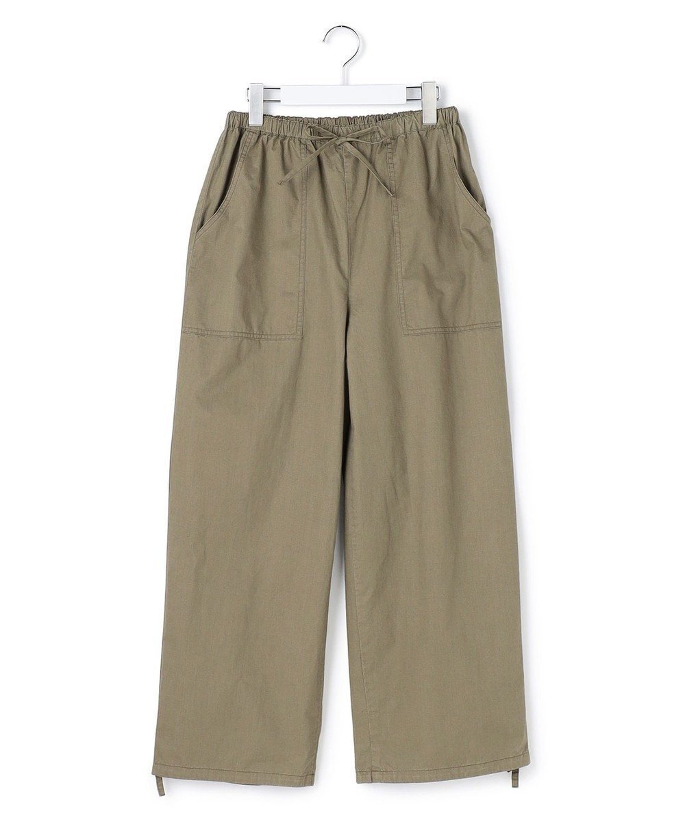 【ジェイプレスヨークストリート/J.PRESS YORK STREET】の【WOMEN】ソフトコットン ワイドベイカー パンツ インテリア・キッズ・メンズ・レディースファッション・服の通販 founy(ファニー) 　ファッション　Fashion　レディースファッション　Fashion for Women　パンツ　Pants & Trousers　ヴィンテージ　Vintage Style　春　Spring　デニム　Denim, Jeans Material　ドローコード　Drawcord, Drawstring Cord　ドローストリング　Drawstring, Pull Cord　フロント　Front, Front Design　ボトム　Bottoms, Lower Wear　ミリタリー　Military, Army Style　リラックス　Relax, Relaxed Fit　ワイド　Wide, Wide Fit　ワーク　Workwear, Utility Style　S/S・春夏　SS, Spring/Summer, Warm Season　夏　Summer　カーキ系|ID: prp329100004867606 ipo3291000000036261402