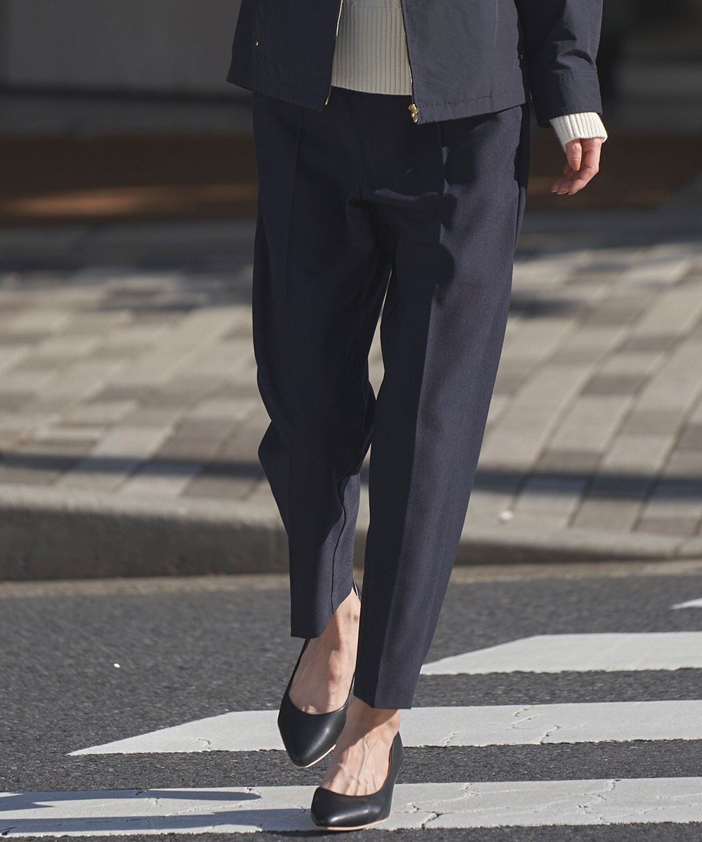 【エニィ スィス/any SiS】の【洗える】褒めらレディテーパード パンツ インテリア・キッズ・メンズ・レディースファッション・服の通販 founy(ファニー) 　ファッション　Fashion　レディースファッション　Fashion for Women　パンツ　Pants & Trousers　春　Spring　洗える　Machine Washable　シルケット　Silket, Silky Cotton　ジャケット　Jacket, Outerwear　ストレッチ　Stretch, Stretchy Fabric　センター　Center, Center Line　定番　Standard, Basic Item　バランス　Balance, Style Balance　フレア　Flare, Flared　ワイド　Wide, Wide Fit　S/S・春夏　SS, Spring/Summer, Warm Season　夏　Summer　ネイビー|ID: prp329100004867622 ipo3291000000036261543