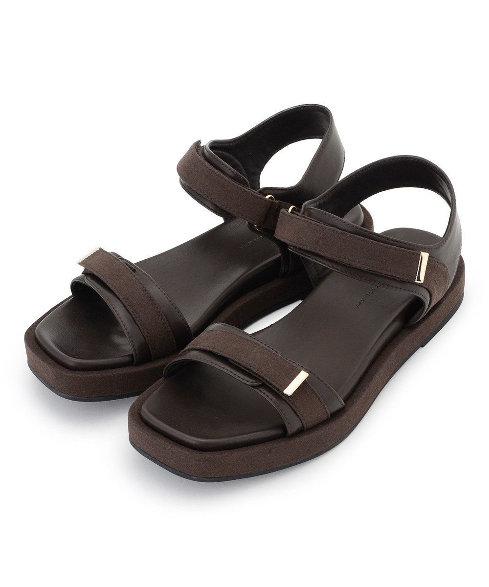 【23区/NIJYUSANKU】の【先行予約】スエードスポーツ サンダル インテリア・キッズ・メンズ・レディースファッション・服の通販 founy(ファニー) 　ファッション　Fashion　レディースファッション　Fashion for Women　スポーツウェア　Functional & Stylish Sportswear　サンダル&ミュール　Sandals & Mules　春　Spring　コンビ　Combo, Combination Style　サンダル　Sandals, Summer Shoes　スタイリッシュ　Stylish, Fashionable　スポーツ　Sports, Activewear　フェミニン　Feminine, Girly　リネン　Linen, Linen Fabric　リラックス　Relax, Relaxed Fit　ワイド　Wide, Wide Fit　S/S・春夏　SS, Spring/Summer, Warm Season　夏　Summer　エレガント 上品　Elegant　2026年　2026　ダークブラウン系|ID: prp329100004867660 ipo3291000000036261874