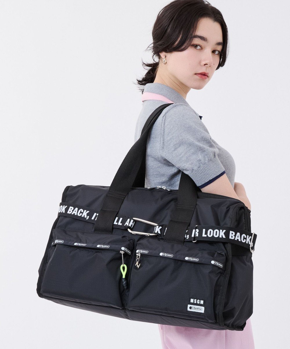 【レスポートサック/LeSportsac】のMSGM CARGO DUFFEL/ダッフルブラック 人気、トレンドファッション・服の通販 founy(ファニー) 　ファッション　Fashion　レディースファッション　Fashion for Women　スーツ　Business Suits & Workwear　イエロー　Yellow　イタリア　Italy　軽量　Lightweight, Ultra Light　ショルダー　Shoulder, Shoulder Strap　シルバー　Silver, Metallic Silver　トラベル　Travel, Travel Gear　ネオン　Neon, Neon Color　フロント　Front, Front Design　ブロッキング　Color Blocking, Panel Design　プリント　Print, Printed Pattern　ボストン　Boston　ボストンバッグ　Boston Bag, Retro Bag　ポケット　Pocket, Pocket Detail　メッシュ　Mesh, Net Fabric　ラップ　Wrap, Wrap Design　ループ　Loop, Loop Knit　おすすめ　Recommended / Our Picks　旅行　Travel　スーツケース キャリーケース　Suitcase / Carry Case　 other-1|ID: prp329100004867673 ipo3291000000036261946