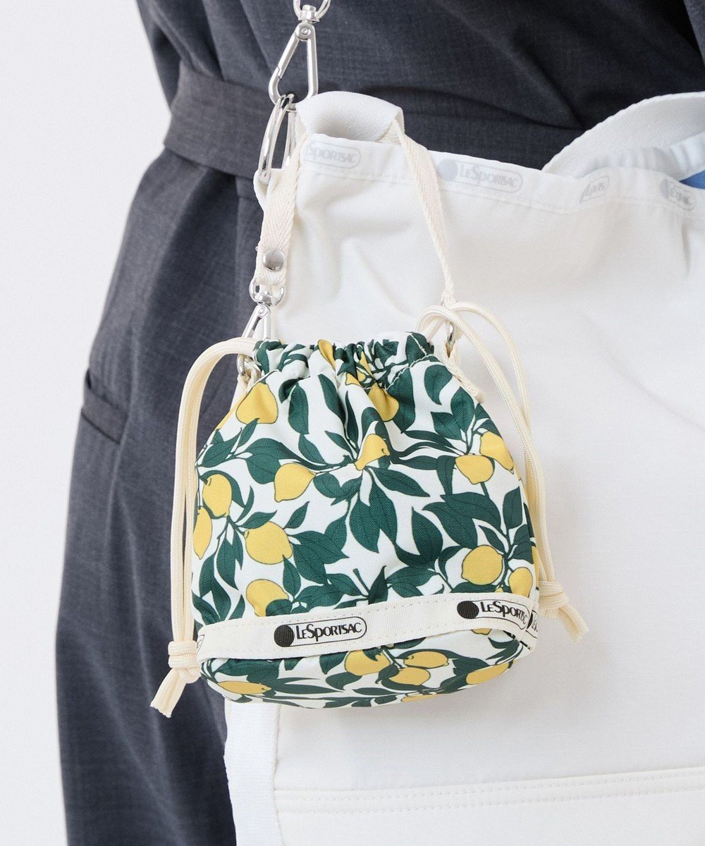 【レスポートサック/LeSportsac】のDRAWSTRING BUCKET CHARM/レモンオーチャード 人気、トレンドファッション・服の通販 founy(ファニー) 　ファッション　Fashion　レディースファッション　Fashion for Women　ミニ財布・二つ折り財布　Wallets & Card Cases　ポーチ&ミニバッグ　Pouches & Mini Bags　シンプル　Simple, Minimal　チャーム　Charm, Pendant　プリント　Print, Printed Pattern　ポーチ　Pouch, Small Case　モチーフ　Motif, Design Theme　リップ　Lip, Lip Motif　巾着　Drawstring Bag, Kinchaku　財布　Wallet, Purse　 other-1|ID: prp329100004867686 ipo3291000000036262018