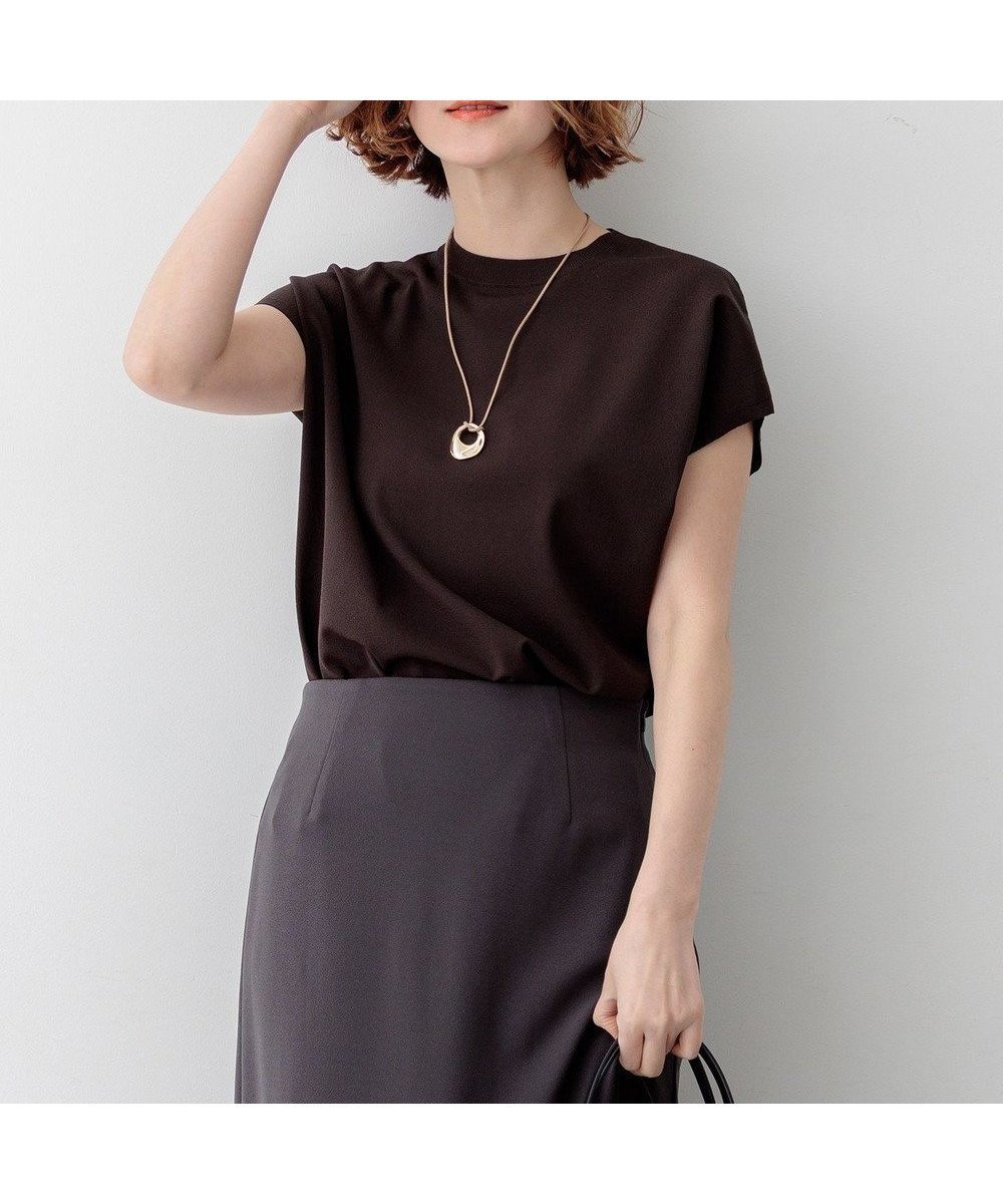 【23区/NIJYUSANKU】の【先行予約】レーヨンポリエステルストレッチ フレンチスリーブ ニット 人気、トレンドファッション・服の通販 founy(ファニー) 　ファッション　Fashion　レディースファッション　Fashion for Women　トップス・カットソー　Cut & Sew Tops　ニット　Knit Tops & Sweaters　春　Spring　カーディガン　Cardigan, Knitwear　スリーブ　Sleeve, Long Sleeve / Short Sleeve　セーター　Sweater, Knitwear　デニム　Denim, Jeans Material　定番　Standard, Basic Item　人気　Popular, Best Seller　フレンチ　French, French Style　S/S・春夏　SS, Spring/Summer, Warm Season　夏　Summer　エレガント 上品　Elegant　2026年　2026　 other-1|ID: prp329100004867706 ipo3291000000036262155