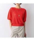 【23区/NIJYUSANKU】の【先行予約】ピュアリネン パフスリーブ ニット 人気、トレンドファッション・服の通販 founy(ファニー) ファッション Fashion レディースファッション Fashion for Women トップス・カットソー Cut & Sew Tops ニット Knit Tops & Sweaters 春 Spring 畦 Ribbed Knit コンパクト Compact, Small Size スキッパー Skipper, Open Collar スリーブ Sleeve, Long Sleeve / Short Sleeve セーター Sweater, Knitwear デコルテ Décolleté, Neckline デニム Denim, Jeans Material フェミニン Feminine, Girly リネン Linen, Linen Fabric S/S・春夏 SS, Spring/Summer, Warm Season 夏 Summer エレガント 上品 Elegant 2026年 2026 thumbnail レッド系|ID: prp329100004867708 ipo3291000000036262198