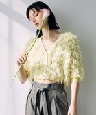 【自由区/JIYU-KU】の【カトリエムブーケ】Cardigan tout doux フリンジカーディガン 人気、トレンドファッション・服の通販 founy(ファニー) ファッション Fashion レディースファッション Fashion for Women トップス・カットソー Cut & Sew Tops カーディガン・羽織り Layered Style Cardigans 春 Spring カーディガン Cardigan, Knitwear ショート Short, Short Length バランス Balance, Style Balance ミックス Mix, Mixed Style モダン Modern, Contemporary S/S・春夏 SS, Spring/Summer, Warm Season 夏 Summer thumbnail イエロー|ID: prp329100004867725 ipo3291000000036262335