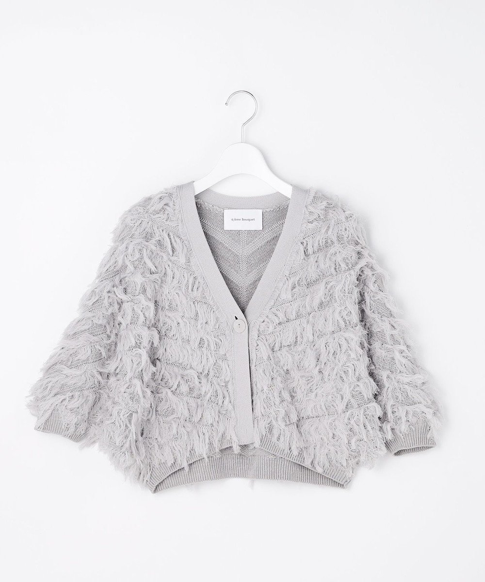 【自由区/JIYU-KU】の【カトリエムブーケ】Cardigan tout doux フリンジカーディガン インテリア・キッズ・メンズ・レディースファッション・服の通販 founy(ファニー) 　ファッション　Fashion　レディースファッション　Fashion for Women　トップス・カットソー　Cut & Sew Tops　カーディガン・羽織り　Layered Style Cardigans　春　Spring　カーディガン　Cardigan, Knitwear　ショート　Short, Short Length　バランス　Balance, Style Balance　ミックス　Mix, Mixed Style　モダン　Modern, Contemporary　S/S・春夏　SS, Spring/Summer, Warm Season　夏　Summer　ライトグレー|ID: prp329100004867725 ipo3291000000036262336