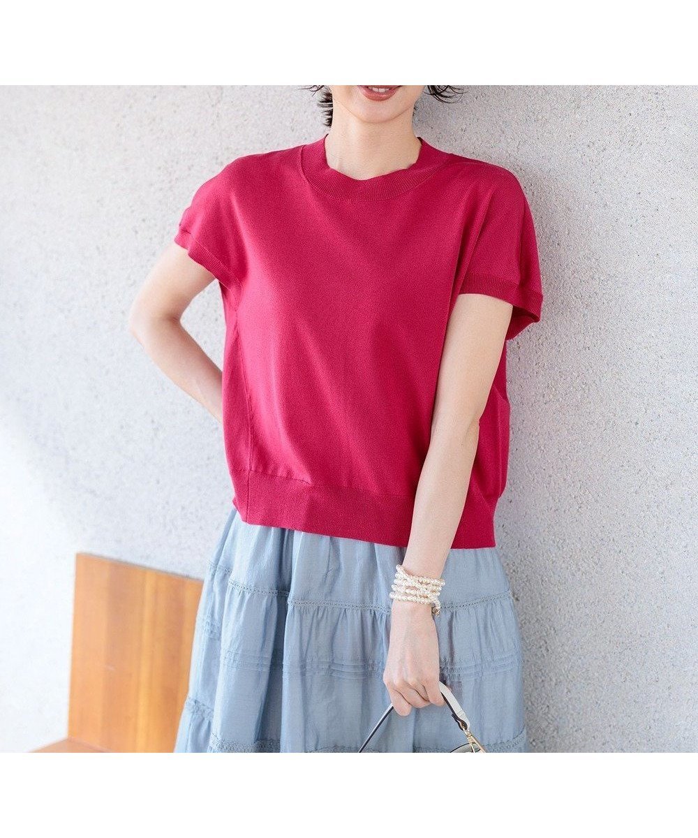 【組曲/KUMIKYOKU】の【先行予約】シアー ニットT インテリア・キッズ・メンズ・レディースファッション・服の通販 founy(ファニー) 　ファッション　Fashion　レディースファッション　Fashion for Women　トップス・カットソー　Cut & Sew Tops　ニット　Knit Tops & Sweaters　エレガント 上品　Elegant　春　Spring　カーディガン　Cardigan, Knitwear　シアー　Sheer, See-Through　スリーブ　Sleeve, Long Sleeve / Short Sleeve　セーター　Sweater, Knitwear　ドレープ　Drape, Draping Fabric　バランス　Balance, Style Balance　フォルム　Silhouette, Form　ボトム　Bottoms, Lower Wear　リラックス　Relax, Relaxed Fit　S/S・春夏　SS, Spring/Summer, Warm Season　夏　Summer　チェリーローズ系|ID: prp329100004867739 ipo3291000000036262511