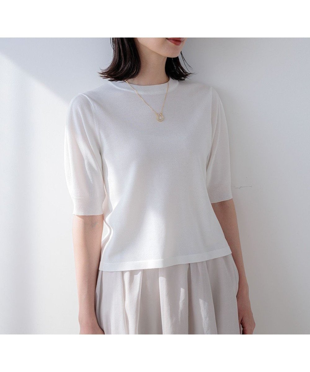 【組曲/KUMIKYOKU】の【先行予約】シアー ニット5分袖 プルオーバー インテリア・キッズ・メンズ・レディースファッション・服の通販 founy(ファニー) 　ファッション　Fashion　レディースファッション　Fashion for Women　トップス・カットソー　Cut & Sew Tops　ニット　Knit Tops & Sweaters　カジュアルプルオーバー・ニットトップス　Pullovers & Knit Tops / Casual Pullovers　アンサンブル　Ensemble Set　エレガント 上品　Elegant　春　Spring　カーディガン　Cardigan, Knitwear　クロップド　Cropped, Short Length　コンパクト　Compact, Small Size　シアー　Sheer, See-Through　シンプル　Simple, Minimal　セーター　Sweater, Knitwear　ドレープ　Drape, Draping Fabric　モダン　Modern, Contemporary　リラックス　Relax, Relaxed Fit　S/S・春夏　SS, Spring/Summer, Warm Season　おすすめ　Recommended / Our Picks　夏　Summer　ホワイト系|ID: prp329100004867740 ipo3291000000036262523