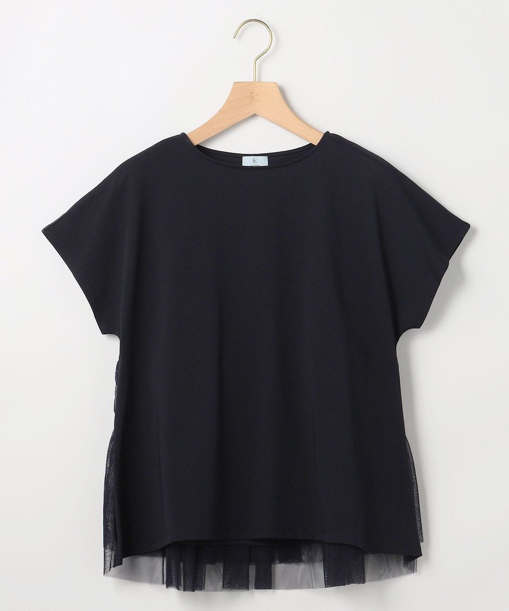 【組曲/KUMIKYOKU】の【先行予約】GIZAコットンチュールコンビ カットソー インテリア・キッズ・メンズ・レディースファッション・服の通販 founy(ファニー) 　ファッション　Fashion　レディースファッション　Fashion for Women　トップス・カットソー　Cut & Sew Tops　シャツ・ブラウス・オフィスカジュアル　Elegant Blouses & Button-Ups　ロングTシャツ・Tシャツ　Longline T-Shirts & Tees　カットソー・ベーシックTシャツ　Cut-and-Sewn Tops / Stretch Tees & Basics　春　Spring　カットソー　Cut and Sewn Top　吸水　Absorbent, Quick-Dry　ショルダー　Shoulder, Shoulder Strap　シンプル　Simple, Minimal　ティアード　Tiered, Tiered Style　ドロップ　Drop Shoulder, Dropped Style　S/S・春夏　SS, Spring/Summer, Warm Season　おすすめ　Recommended / Our Picks　夏　Summer　エレガント 上品　Elegant　ネイビー系|ID: prp329100004867749 ipo3291000000036262615