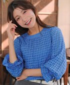 【ティアクラッセ/Tiaclasse】のシアーチェックブラウス ブルー|ID: prp329100004867763 ipo3291000000036262734