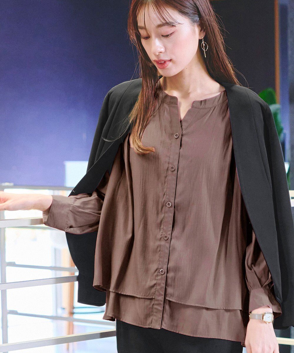 【ティアクラッセ/Tiaclasse】の【新色追加・洗える】重ねヘムタックブラウス インテリア・キッズ・メンズ・レディースファッション・服の通販 founy(ファニー) 　ファッション　Fashion　レディースファッション　Fashion for Women　トップス・カットソー　Cut & Sew Tops　シャツ・ブラウス・オフィスカジュアル　Elegant Blouses & Button-Ups　チュニック　Tunic, Long Top　フレア　Flare, Flared　ポケット　Pocket, Pocket Detail　エレガント 上品　Elegant　再入荷　Restock / Back in Stock　夏　Summer　新作・新入荷　New Arrivals / New In　春　Spring　S/S・春夏　SS, Spring/Summer, Warm Season　洗える　Machine Washable　モカ|ID: prp329100004868140 ipo3291000000036272409