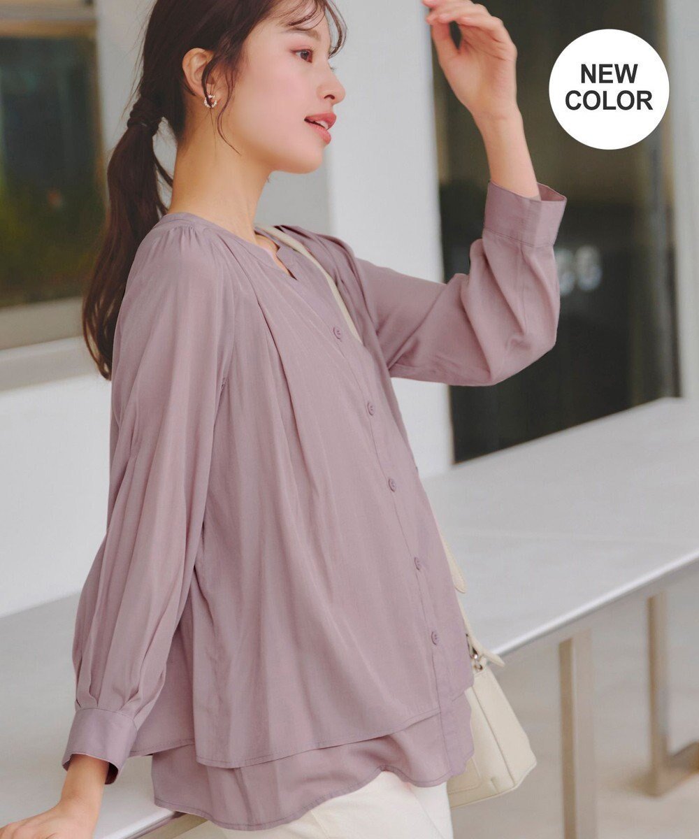 【ティアクラッセ/Tiaclasse】の【新色追加・洗える】重ねヘムタックブラウス インテリア・キッズ・メンズ・レディースファッション・服の通販 founy(ファニー) 　ファッション　Fashion　レディースファッション　Fashion for Women　トップス・カットソー　Cut & Sew Tops　シャツ・ブラウス・オフィスカジュアル　Elegant Blouses & Button-Ups　チュニック　Tunic, Long Top　フレア　Flare, Flared　ポケット　Pocket, Pocket Detail　エレガント 上品　Elegant　再入荷　Restock / Back in Stock　夏　Summer　新作・新入荷　New Arrivals / New In　春　Spring　S/S・春夏　SS, Spring/Summer, Warm Season　洗える　Machine Washable　ピンク|ID: prp329100004868140 ipo3291000000036272411