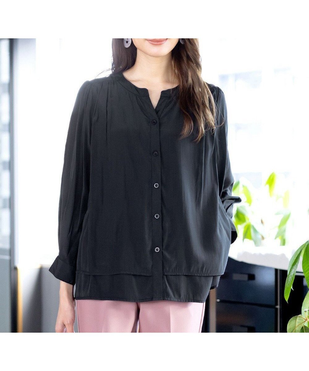 【ティアクラッセ/Tiaclasse】の【新色追加・洗える】重ねヘムタックブラウス インテリア・キッズ・メンズ・レディースファッション・服の通販 founy(ファニー) 　ファッション　Fashion　レディースファッション　Fashion for Women　トップス・カットソー　Cut & Sew Tops　シャツ・ブラウス・オフィスカジュアル　Elegant Blouses & Button-Ups　チュニック　Tunic, Long Top　フレア　Flare, Flared　ポケット　Pocket, Pocket Detail　エレガント 上品　Elegant　再入荷　Restock / Back in Stock　夏　Summer　新作・新入荷　New Arrivals / New In　春　Spring　S/S・春夏　SS, Spring/Summer, Warm Season　洗える　Machine Washable　チャコールグレー|ID: prp329100004868140 ipo3291000000036272413