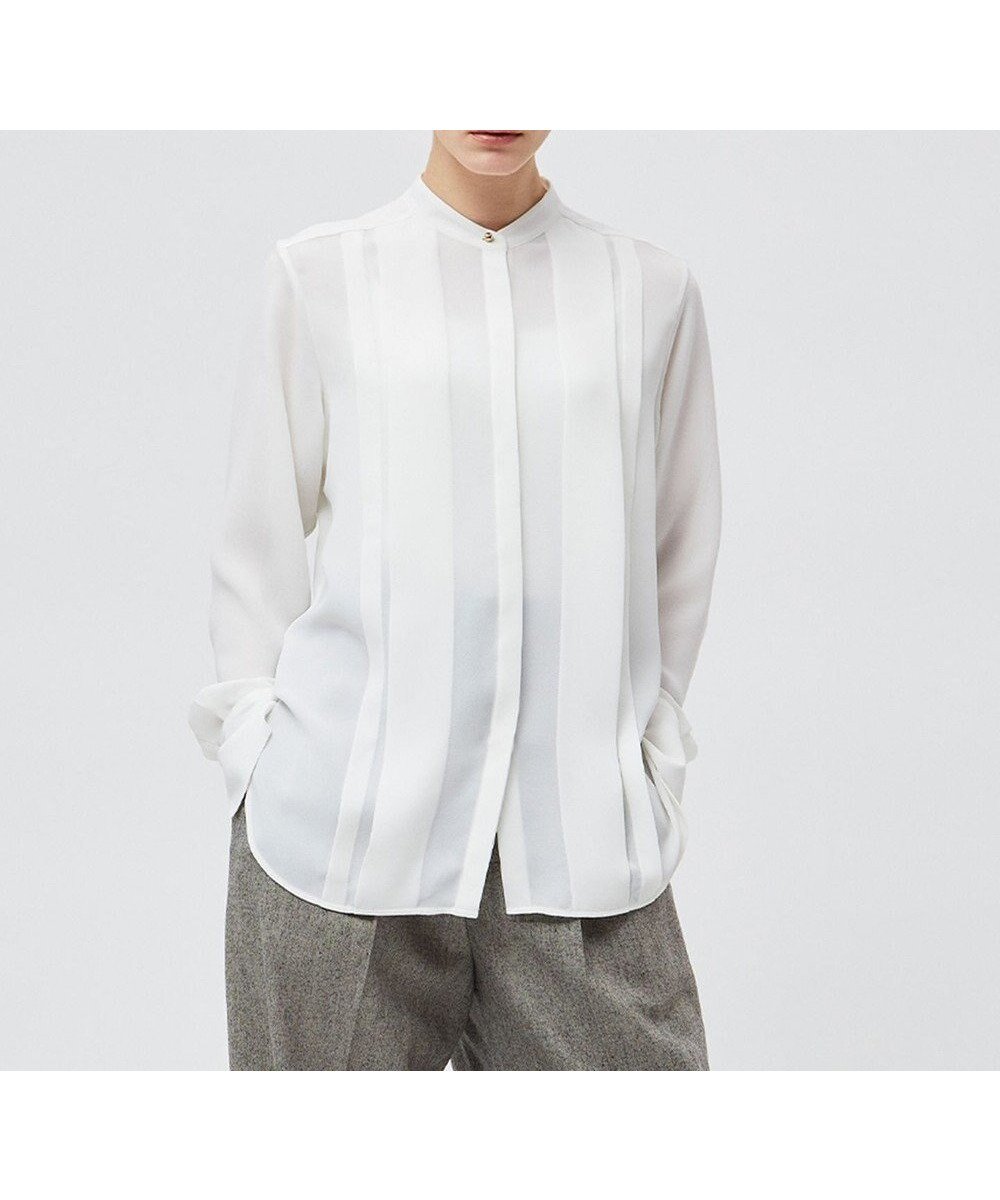 【ベイジ,/BEIGE,】の【洗える】STOW / フロントタックブラウス インテリア・キッズ・メンズ・レディースファッション・服の通販 founy(ファニー) 　ファッション　Fashion　レディースファッション　Fashion for Women　トップス・カットソー　Cut & Sew Tops　シャツ・ブラウス・オフィスカジュアル　Elegant Blouses & Button-Ups　とろみ　Fluid, Flowy Fabric　クラシカル　Classical, Vintage-Inspired　ジョーゼット　Georgette, Semi-Sheer Fabric　マニッシュ　Mannish, Boyish　メタル　Metal, Metal Parts　ワイド　Wide, Wide Fit　人気　Popular, Best Seller　今季　This Season, Current Season　ビジネス 仕事 通勤　Business / Work / Commuting　夏　Summer　定番　Standard, Basic Item　S/S・春夏　SS, Spring/Summer, Warm Season　洗える　Machine Washable　A/W・秋冬　Autumn/Winter　Ecru|ID: prp329100004868158 ipo3291000000036272502