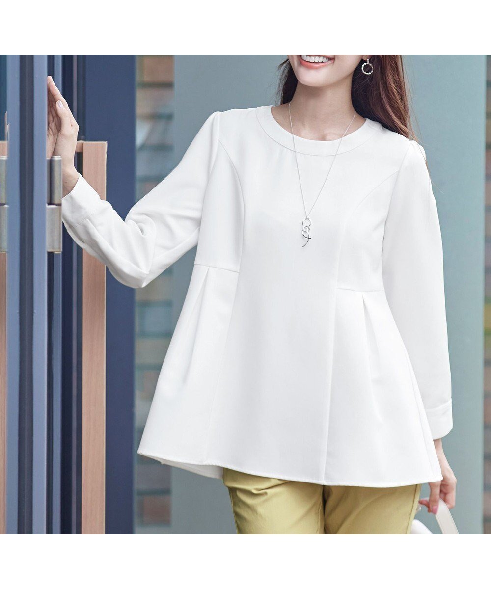 【ティアクラッセ/Tiaclasse】の【洗える】ソフトペプラムブラウス インテリア・キッズ・メンズ・レディースファッション・服の通販 founy(ファニー) 　ファッション　Fashion　レディースファッション　Fashion for Women　トップス・カットソー　Cut & Sew Tops　シャツ・ブラウス・オフィスカジュアル　Elegant Blouses & Button-Ups　パール　Pearl, Pearl Accent　ビジネス 仕事 通勤　Business / Work / Commuting　フェミニン　Feminine, Girly　ペプラム　Peplum, Flared Hem　ポケット　Pocket, Pocket Detail　エレガント 上品　Elegant　洗える　Machine Washable　A/W・秋冬　Autumn/Winter　オフホワイト|ID: prp329100004868187 ipo3291000000036272728