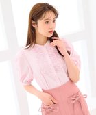 【フェルゥ/Feroux】のフリルディテール パフスリーブ ブラウス 人気、トレンドファッション・服の通販 founy(ファニー) ファッション Fashion レディースファッション Fashion for Women トップス・カットソー Cut & Sew Tops シャツ・ブラウス・オフィスカジュアル Elegant Blouses & Button-Ups クラシカル Classical, Vintage-Inspired ジャケット Jacket, Outerwear スリーブ Sleeve, Long Sleeve / Short Sleeve ドット Polka Dot, Dot Pattern フリル Frill, Ruffle フロント Front, Front Design 夏 Summer 春 Spring S/S・春夏 SS, Spring/Summer, Warm Season ビジネス 仕事 通勤 Business / Work / Commuting thumbnail ピンク系|ID: prp329100004868191 ipo3291000000036272751