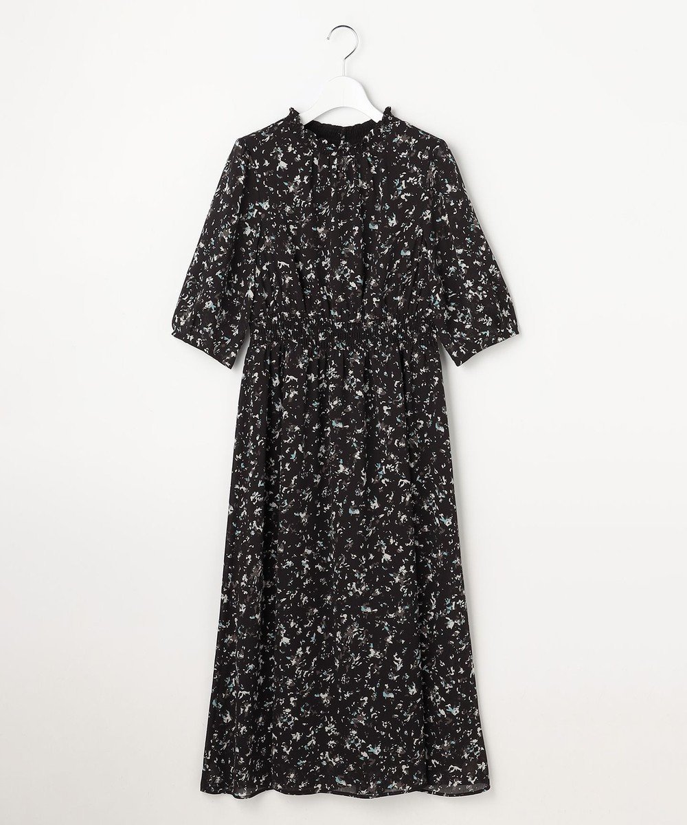 【エニィ スィス/any SiS】のシアーシャーリング ワンピース インテリア・キッズ・メンズ・レディースファッション・服の通販 founy(ファニー) 　ファッション　Fashion　レディースファッション　Fashion for Women　ワンピース　Dresses　ウォッシャブル　Machine Washable　春　Spring　カーディガン　Cardigan, Knitwear　シアー　Sheer, See-Through　シフォン　Chiffon, Lightweight Fabric　シャーリング　Shirring, Ruched　ジャケット　Jacket, Outerwear　スリーブ　Sleeve, Long Sleeve / Short Sleeve　ドット　Polka Dot, Dot Pattern　フリル　Frill, Ruffle　プリント　Print, Printed Pattern　S/S・春夏　SS, Spring/Summer, Warm Season　おすすめ　Recommended / Our Picks　夏　Summer　エレガント 上品　Elegant　新作・新入荷　New Arrivals / New In　ブラック系|ID: prp329100004868200 ipo3291000000036272805