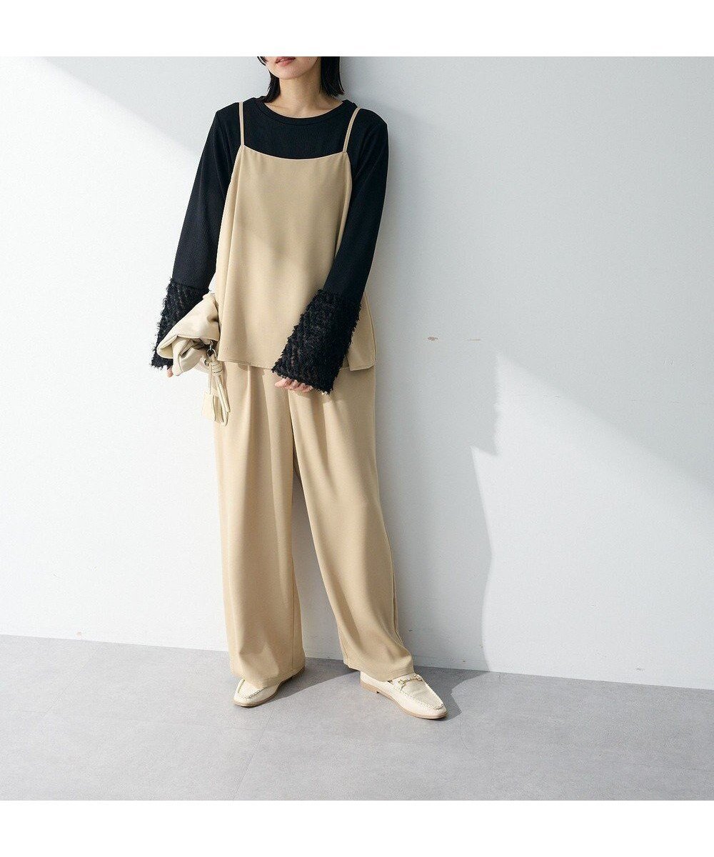 【グリーンパークス/Green Parks】のレイヤー風 サロペット インテリア・キッズ・メンズ・レディースファッション・服の通販 founy(ファニー) 　ファッション　Fashion　レディースファッション　Fashion for Women　ワンピース　Dresses　オールインワン・ワンピース　Dresses and Jumpsuits　サロペット&オールインワン　Dungarees & Jumpsuit Styles　おすすめ　Recommended / Our Picks　アクセサリー　Fashion Accessories　インナー　Innerwear　サロペット　Overalls, Salopette　シンプル　Simple, Minimal　ポケット　Pocket, Pocket Detail　リラックス　Relax, Relaxed Fit　ロング　Long, Long-Length　エレガント 上品　Elegant　夏　Summer　春　Spring　S/S・春夏　SS, Spring/Summer, Warm Season　Beige|ID: prp329100004868203 ipo3291000000036272816