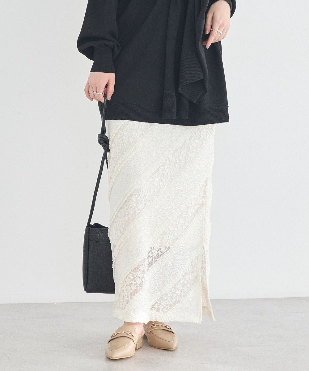 【アースミュージックアンドエコロジー/earth music&ecology】の総レースナロースカート 人気、トレンドファッション・服の通販 founy(ファニー) 　ファッション　Fashion　レディースファッション　Fashion for Women　スカート　Skirts　カットソー　Cut and Sewn Top　スウェット / スエット　Sweatshirt, Sweatwear　ポケット　Pocket, Pocket Detail　レース　Lace, Lace Fabric　ロング　Long, Long-Length　エレガント 上品　Elegant　夏　Summer　春　Spring　S/S・春夏　SS, Spring/Summer, Warm Season　 other-1|ID: prp329100004868209 ipo3291000000036272841