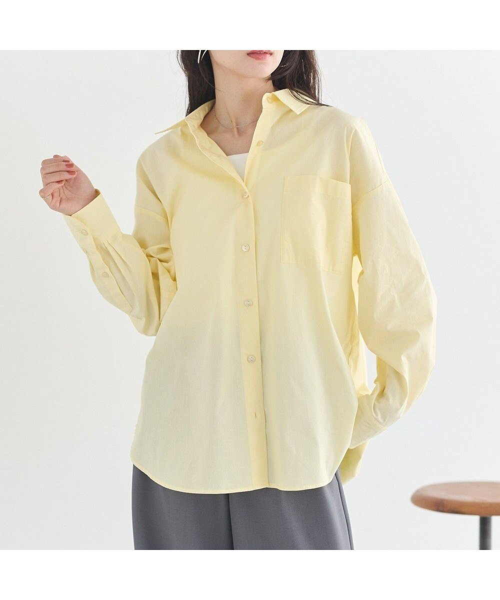 【アースミュージックアンドエコロジー/earth music&ecology】のバックツイストオーバーシャツ インテリア・キッズ・メンズ・レディースファッション・服の通販 founy(ファニー) 　ファッション　Fashion　レディースファッション　Fashion for Women　トップス・カットソー　Cut & Sew Tops　シャツ・ブラウス・オフィスカジュアル　Elegant Blouses & Button-Ups　春　Spring　シンプル　Simple, Minimal　ツイスト　Tweed, Tweed Fabric　デニム　Denim, Jeans Material　ポケット　Pocket, Pocket Detail　ロング　Long, Long-Length　S/S・春夏　SS, Spring/Summer, Warm Season　夏　Summer　ビジネス 仕事 通勤　Business / Work / Commuting　Light Yellow|ID: prp329100004868212 ipo3291000000036272854