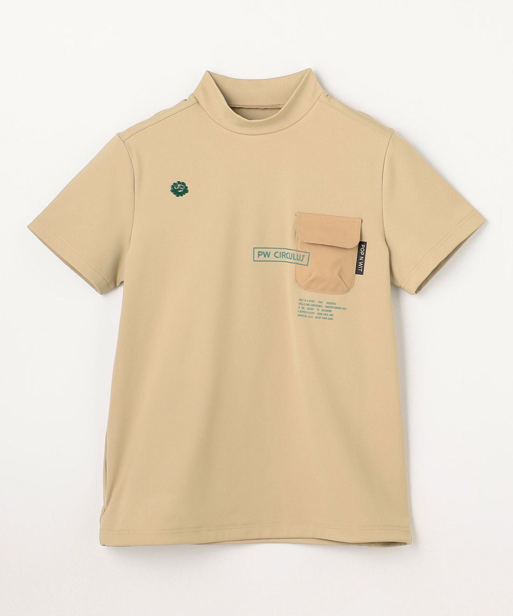 【ピーダブリュサーキュラス/PW CIRCULUS】の【WOMEN】ポケットモックネック ゴルフウェア レディース インテリア・キッズ・メンズ・レディースファッション・服の通販 founy(ファニー) 　ファッション　Fashion　レディースファッション　Fashion for Women　トップス・カットソー　Cut & Sew Tops　シャツ・ブラウス・オフィスカジュアル　Elegant Blouses & Button-Ups　ロングTシャツ・Tシャツ　Longline T-Shirts & Tees　カットソー・ベーシックTシャツ　Cut-and-Sewn Tops / Stretch Tees & Basics　カットソー　Cut and Sewn Top　ゴルフ　Golf　ストレッチ　Stretch, Stretchy Fabric　スピンドル　Spindle, Drawcord　ボトム　Bottoms, Lower Wear　ポケット　Pocket, Pocket Detail　モックネック　Mock Neck, Short Turtleneck　人気　Popular, Best Seller　吸水　Absorbent, Quick-Dry　夏　Summer　春　Spring　S/S・春夏　SS, Spring/Summer, Warm Season　ベージュ系|ID: prp329100004868215 ipo3291000000036272868